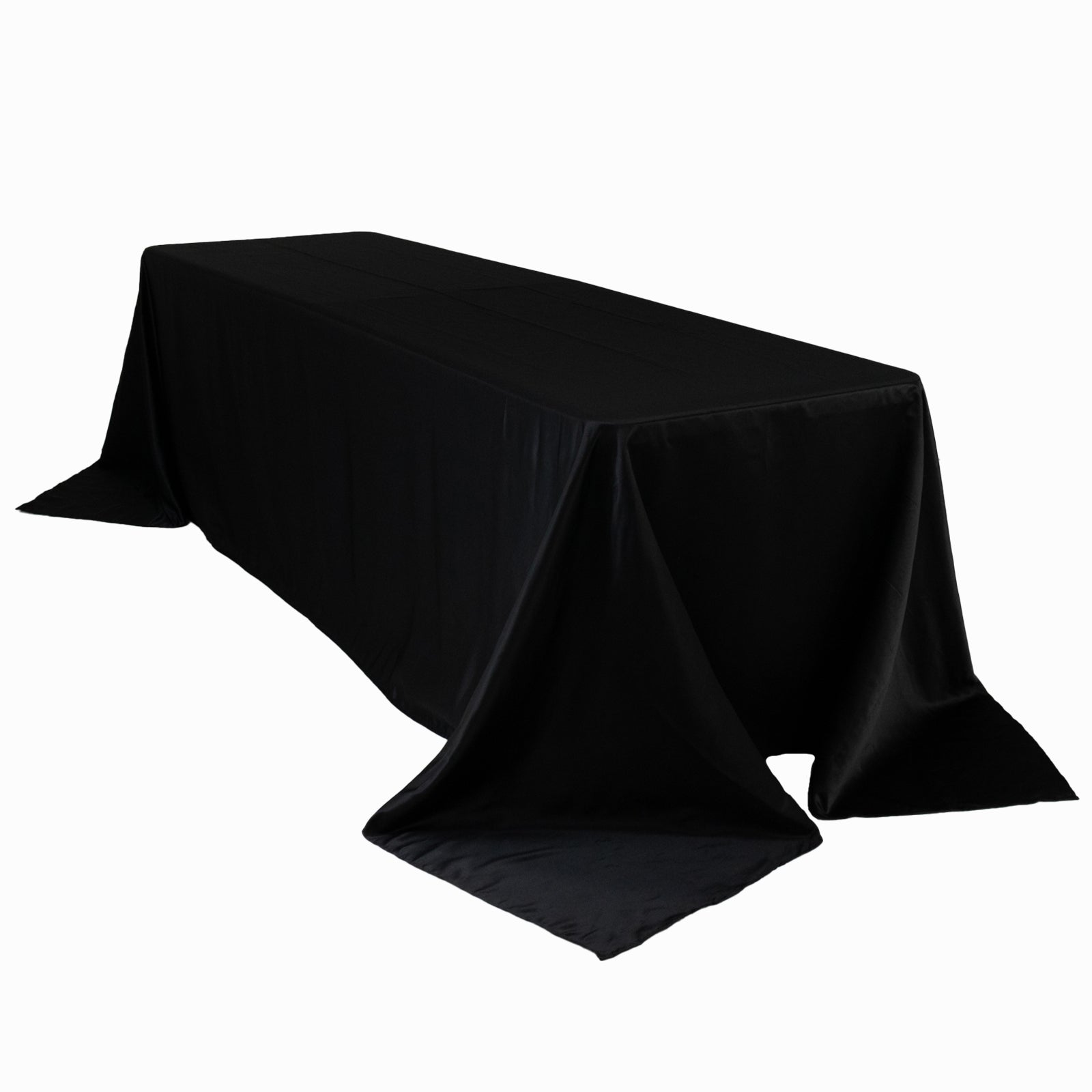 Black Lamour Satin Rectangle Tablecloth 90x156 - Luxurious & Soft for Stylish Events