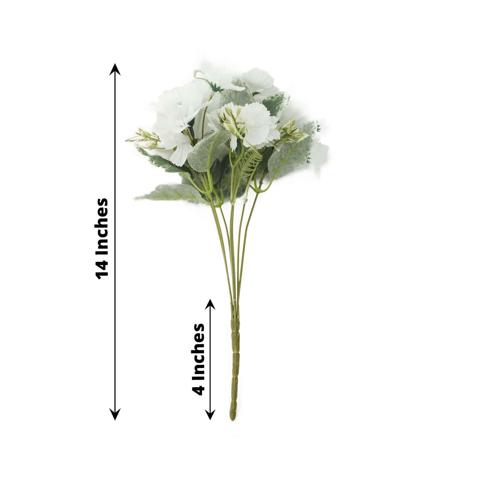 3-Pack 14-Inch White Artificial Silk Carnation Faux Flower Bouquets