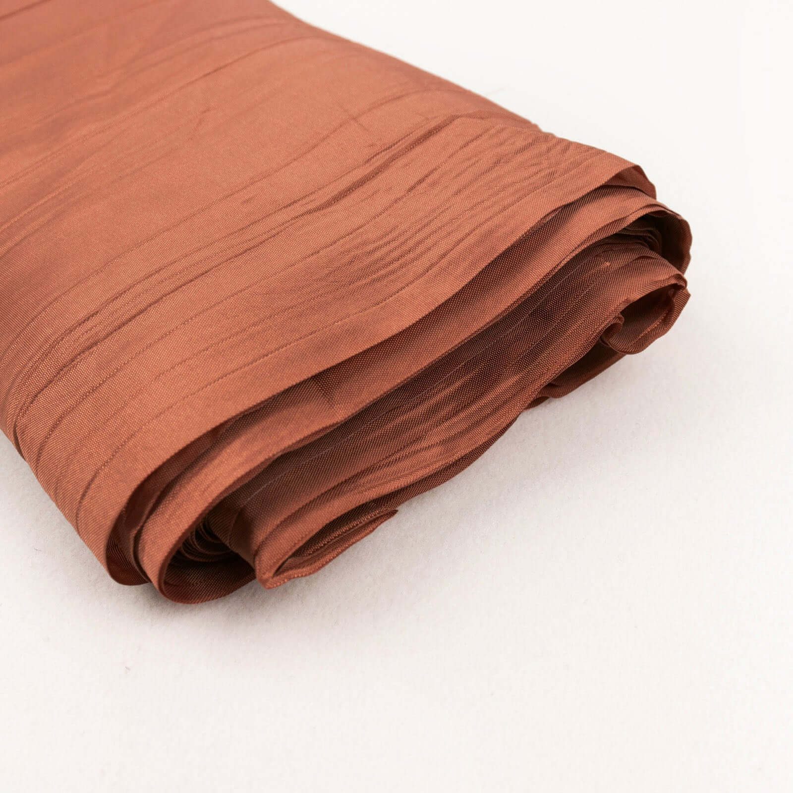 10 Yards of 54-Inch Wide Terracotta (Rust) High-Quality Accordion Crinkle Taffeta Fabric Bolt