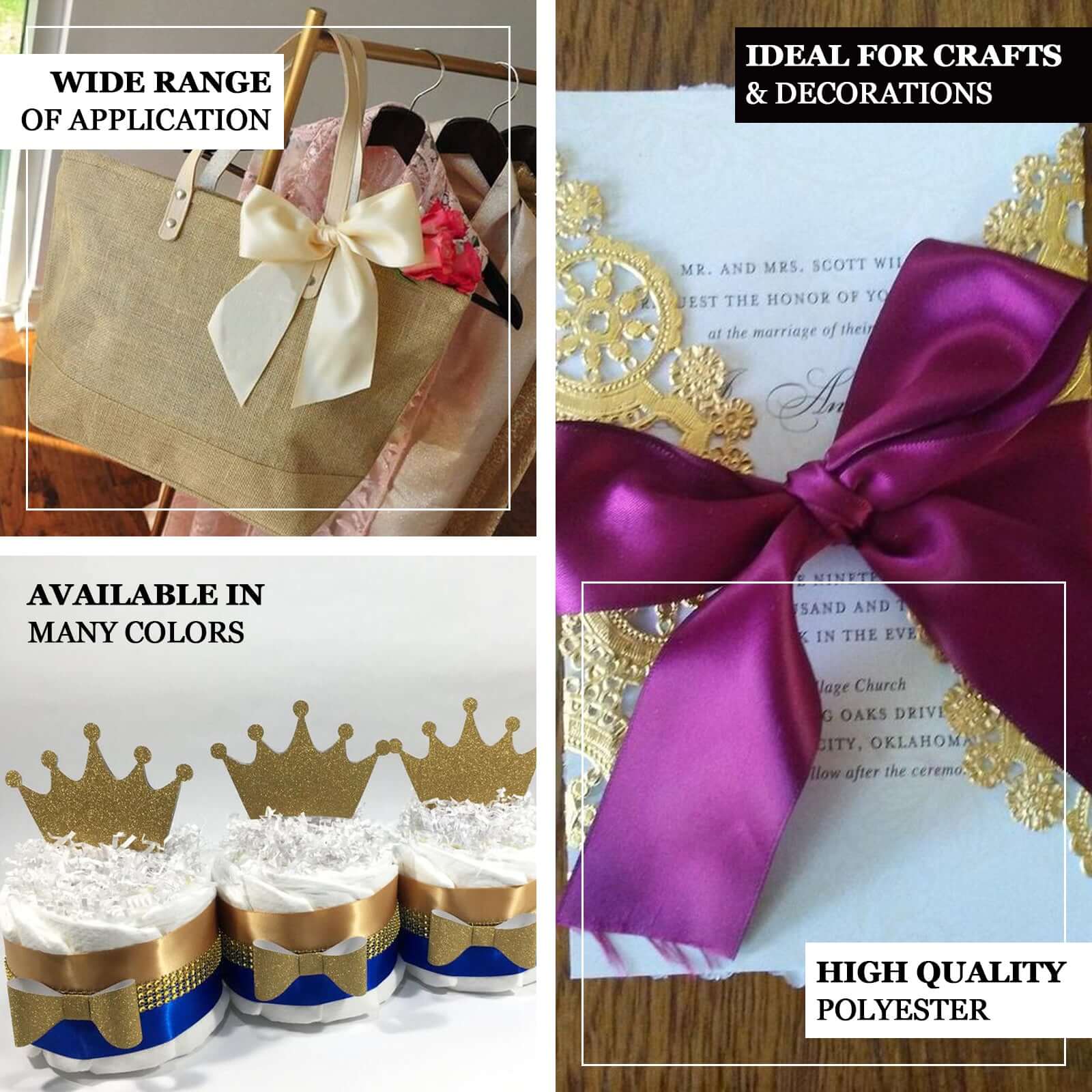 50-Yard 1.5-Inch Pink High-Quality Single-Face Decorative Satin Ribbon