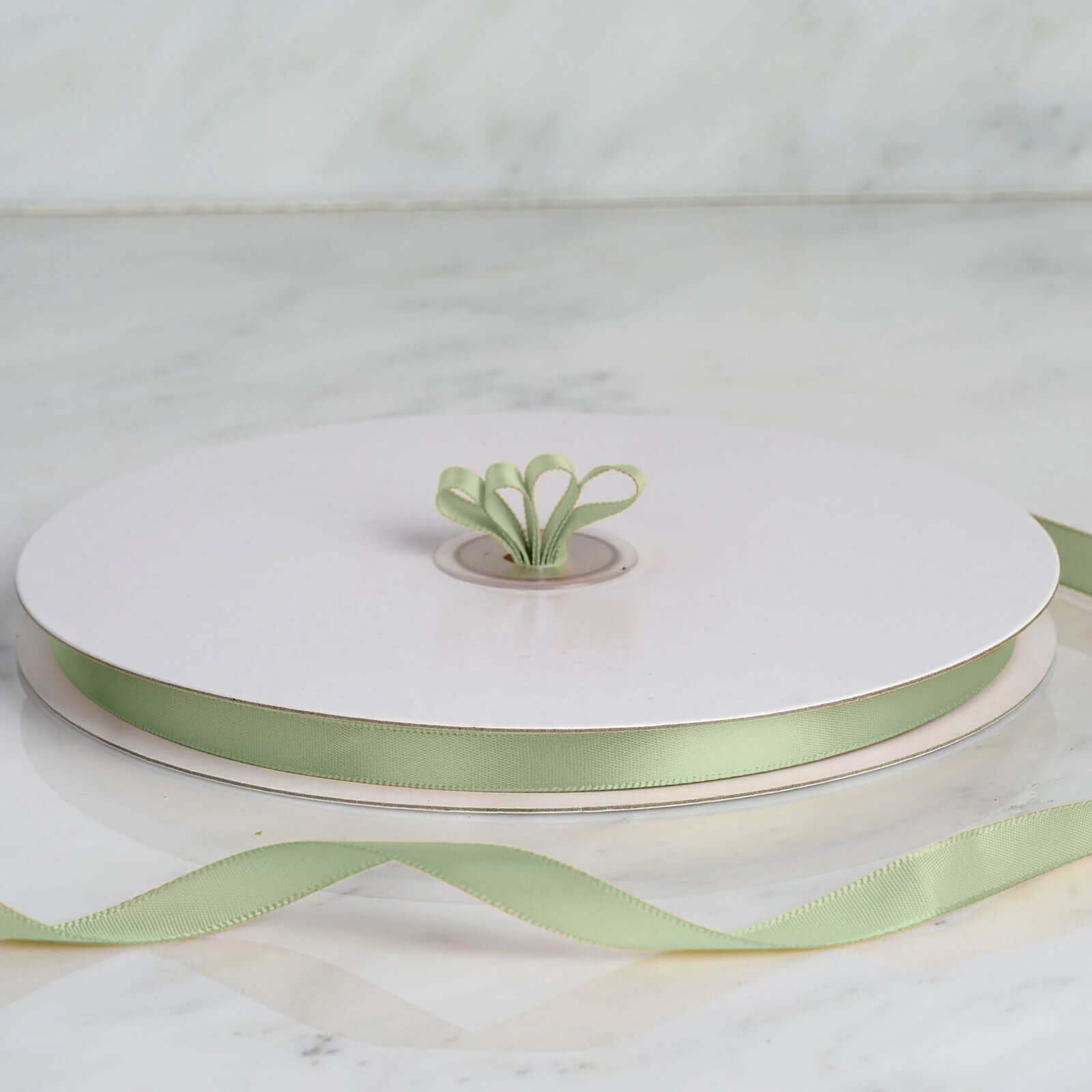 Hot! 100 Yards 3/8 Sage Green Single - Face Decorative Satin Ribbon
