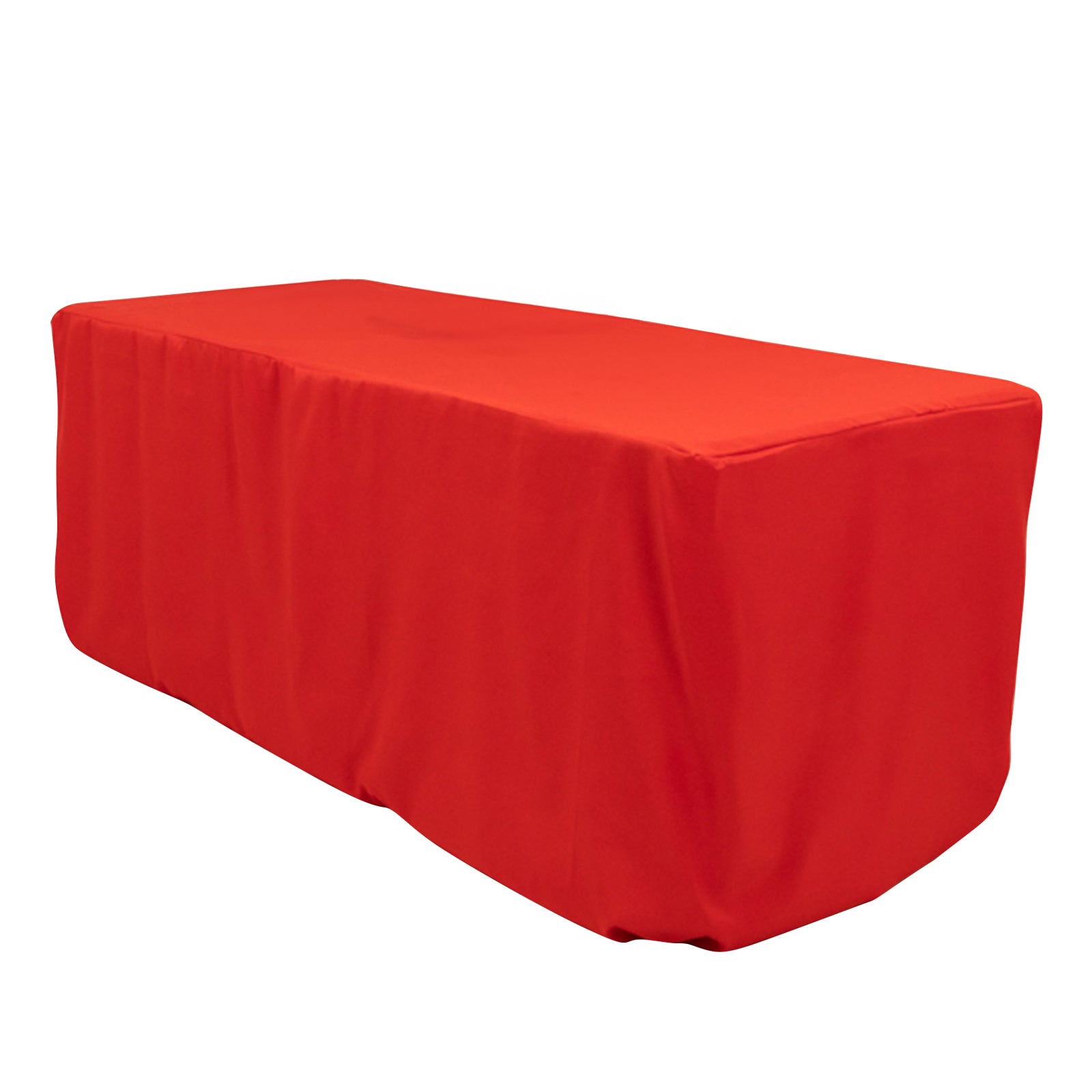 Hot Sale! Durable Red 6ft Rectangle Fitted Tablecloth Made of 220GSM Premium Polyester