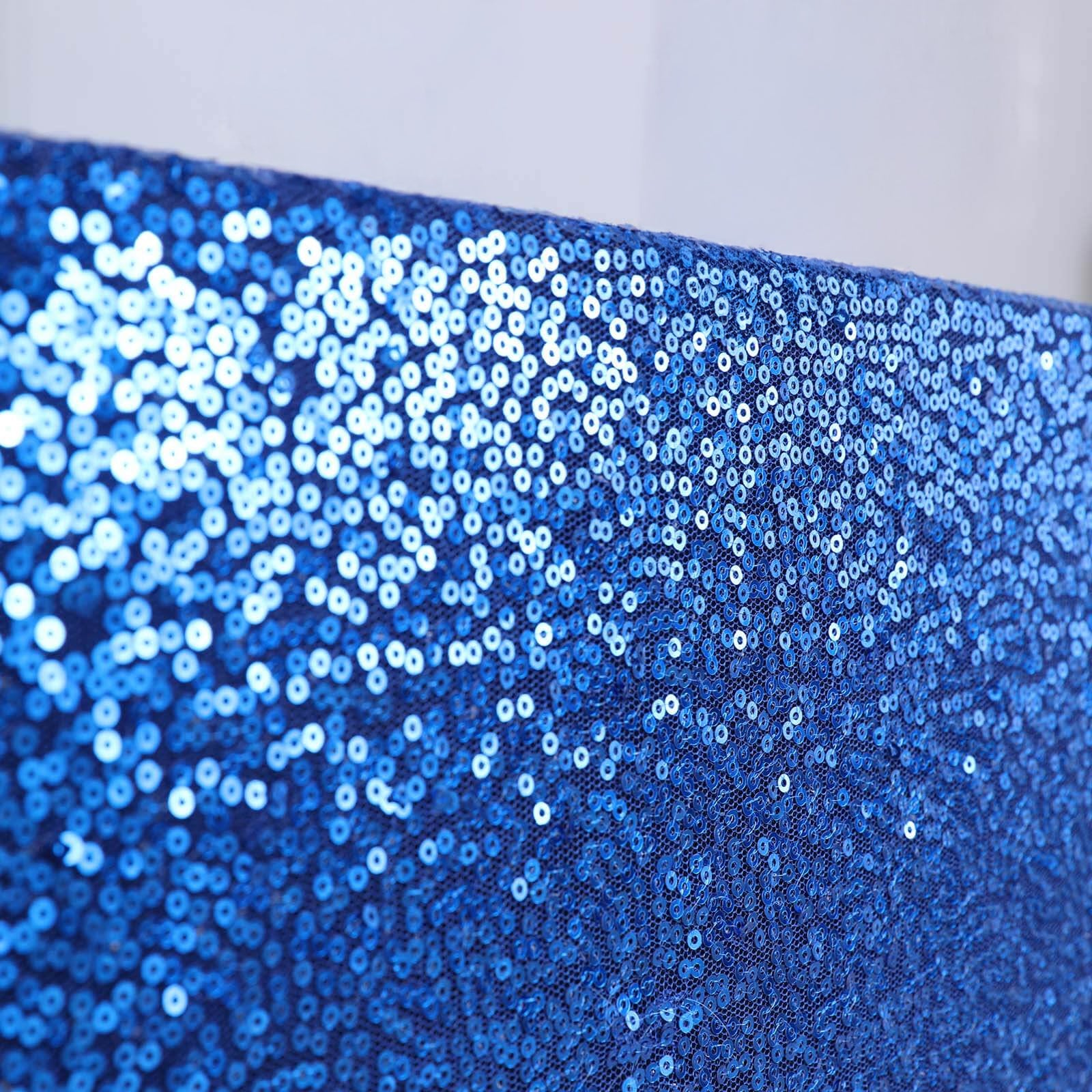 Royal Blue Seamless Sequin Rectangle Tablecloth, 90x156 Inches