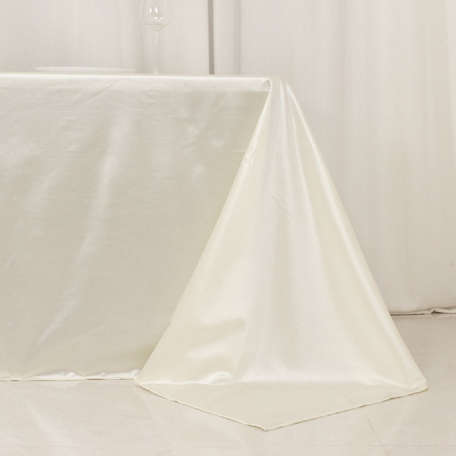 Hot Deal! Premium Shimmering Pearl White Scuba Tablecloth - Wrinkle & Stain Free