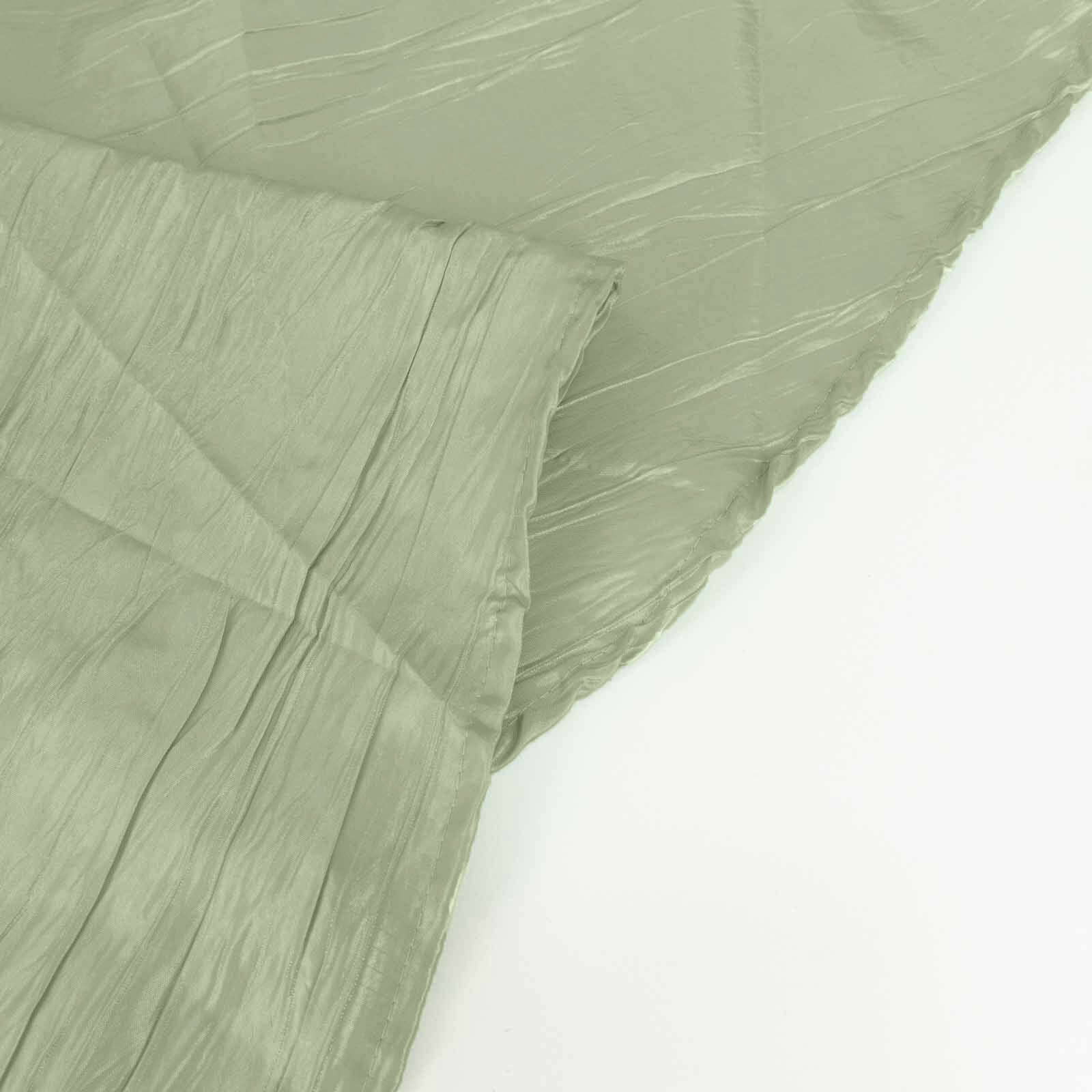 Discount! Sage Green Crinkle Taffeta Rectangle Tablecloth 90x156 for Weddings and Parties