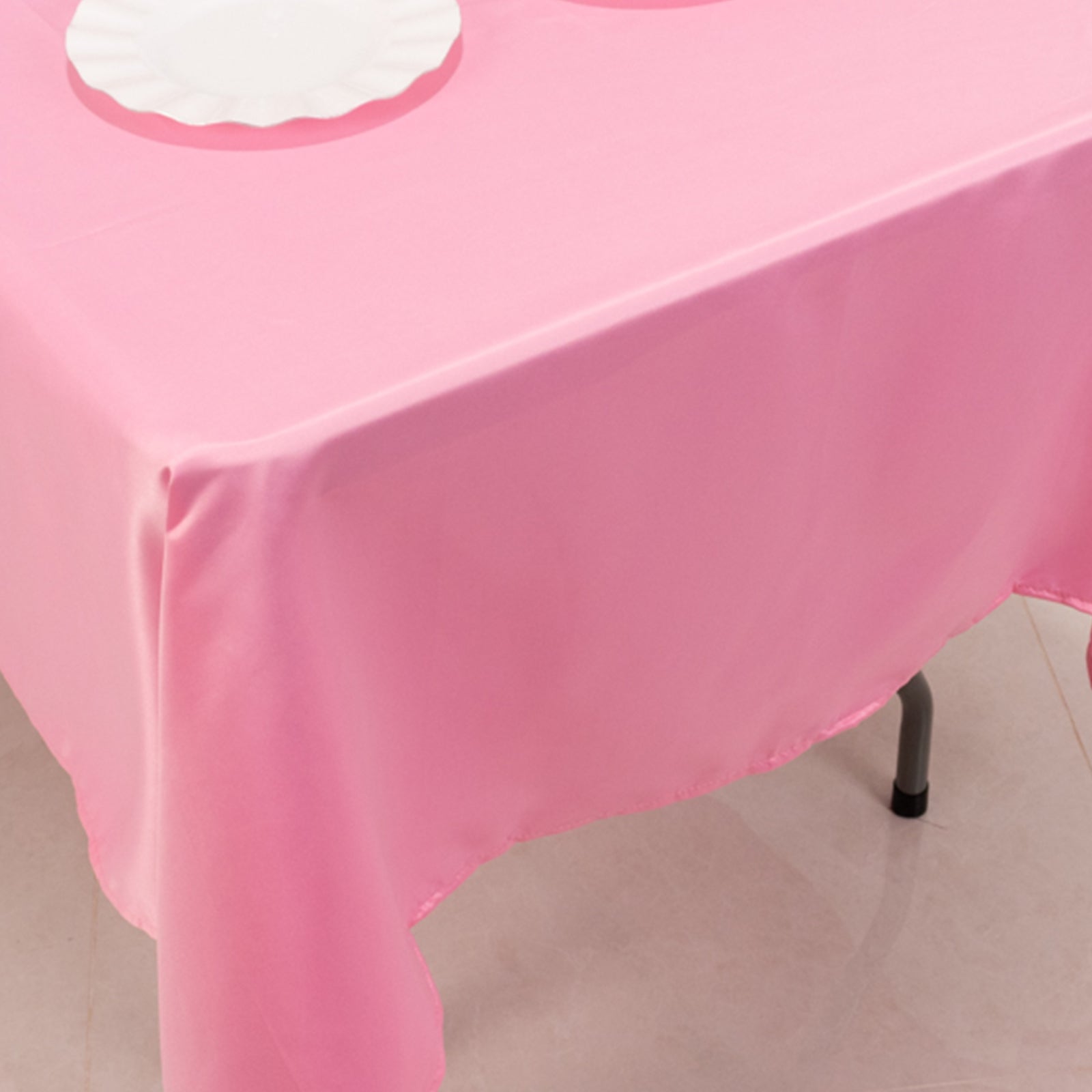 Hot Deal! Pink Lamour Satin Rectangle Tablecloth 60x102 - Durable & Silky Soft