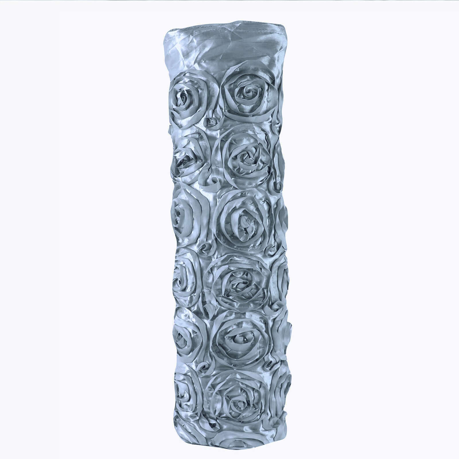 54-Inch Wide, 4-Yard Dusty Blue 3D Rosette Satin Fabric Bolt for DIY Crafts