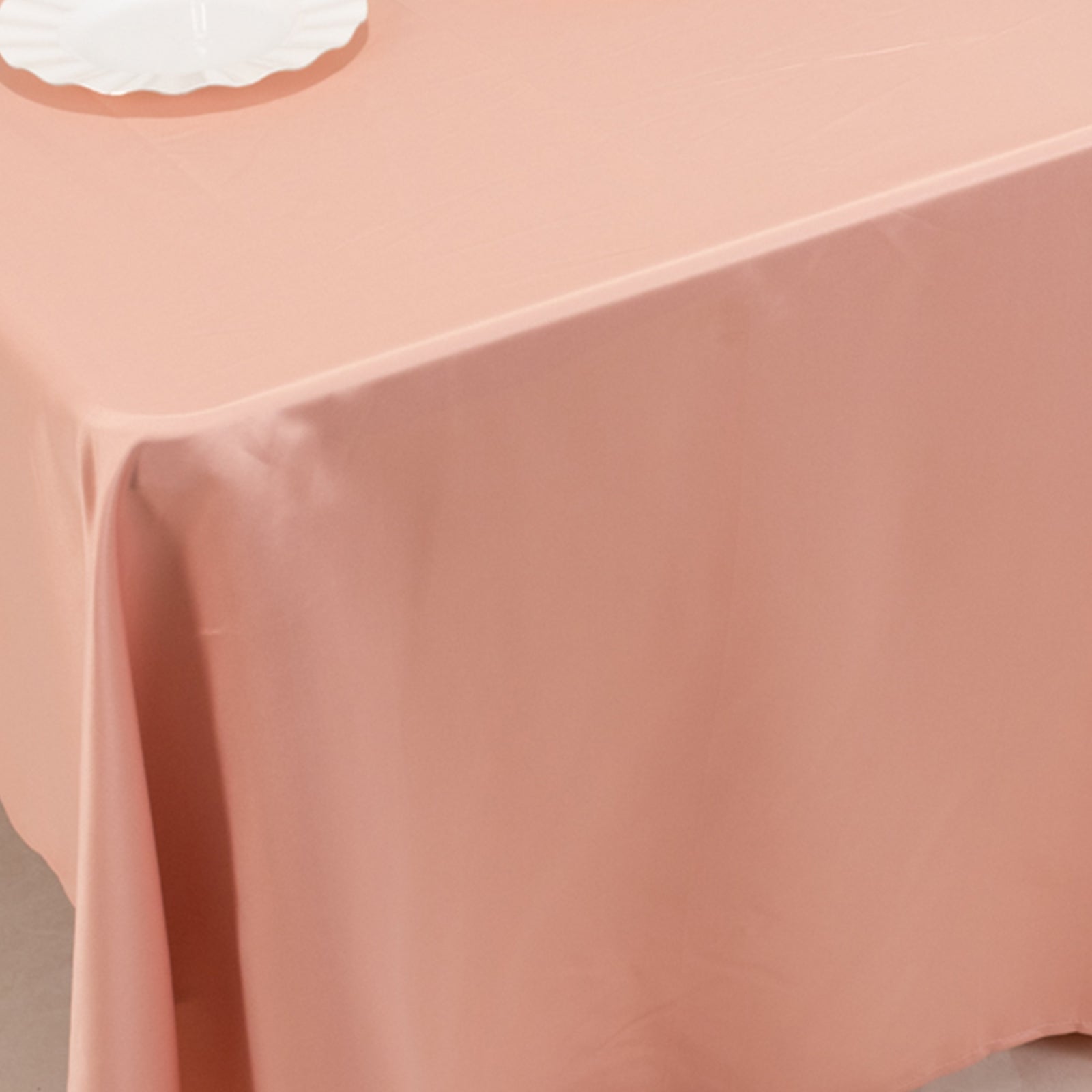 Dusty Rose Lamour Satin Rectangle Tablecloth 60x126 - Soft, Silk - like Cover