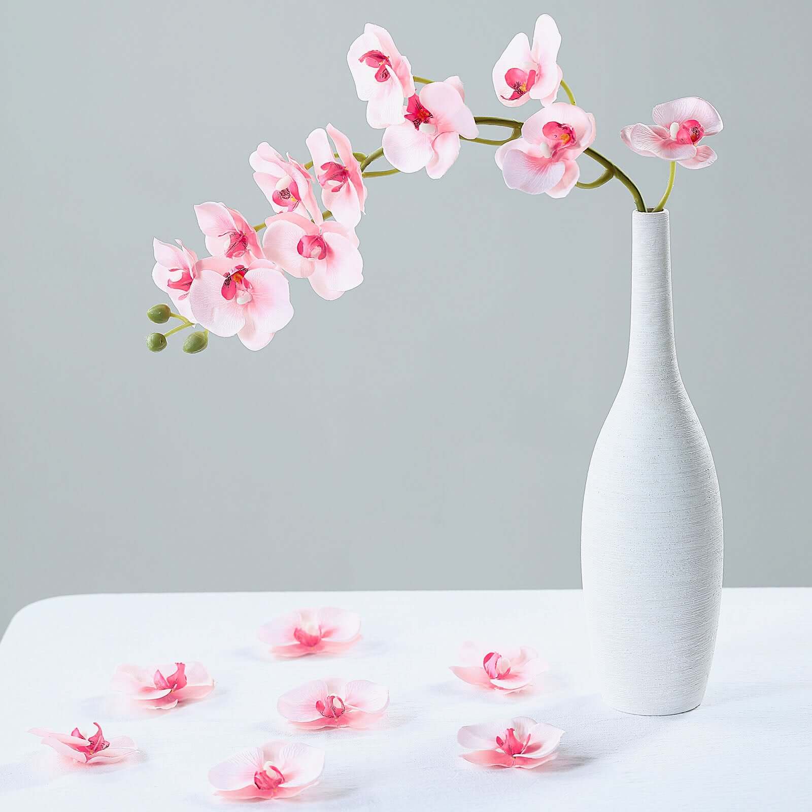 Hot Sale! 20 Pink Silk Artificial Orchid Flower Heads for DIY Floral Decorations