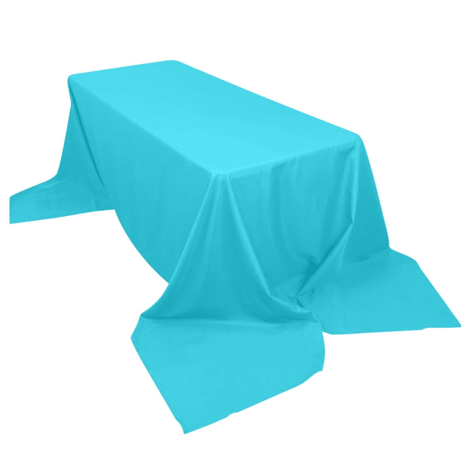 Turquoise Seamless Wrinkle-Resistant 90x156 Polyester Rectangle Tablecloth - Perfect for Events
