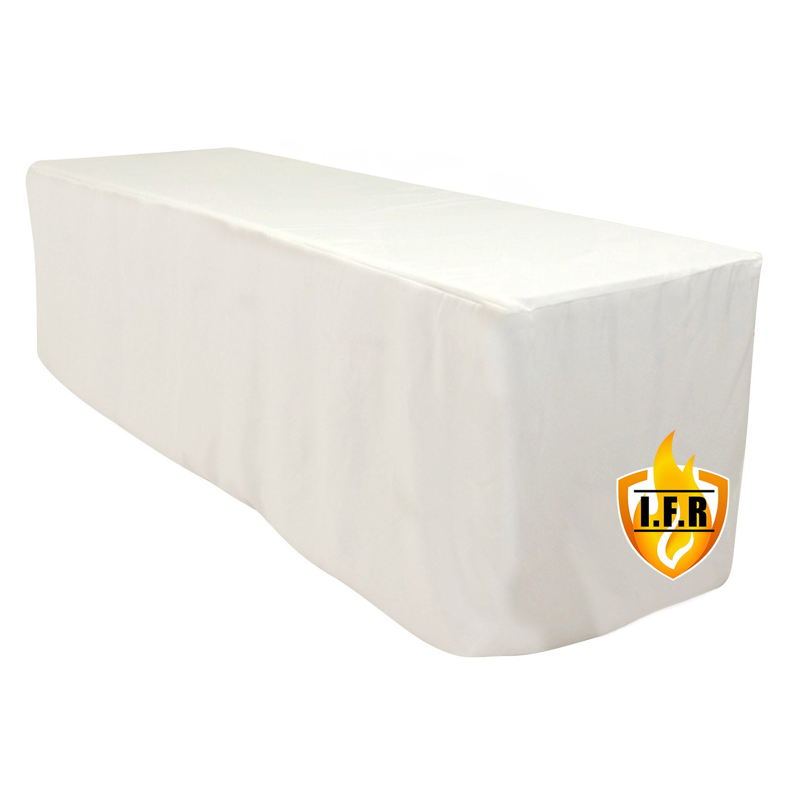 Hot! 8ft Ivory Fitted Fire Retardant Premium Polyester Rectangular Tablecloth