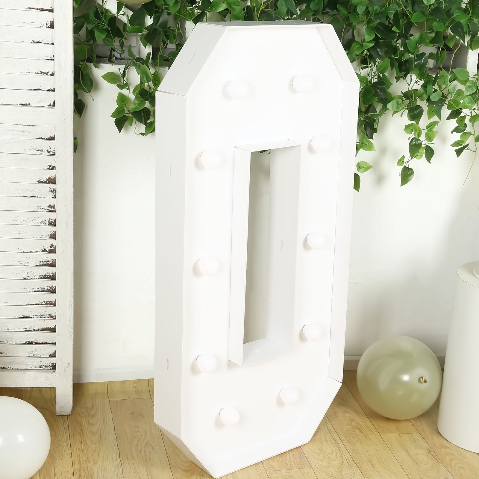 4ft White Giant LED Marquee Light-Up Letter O with Warm White LEDs, Glue Gun & Sticks