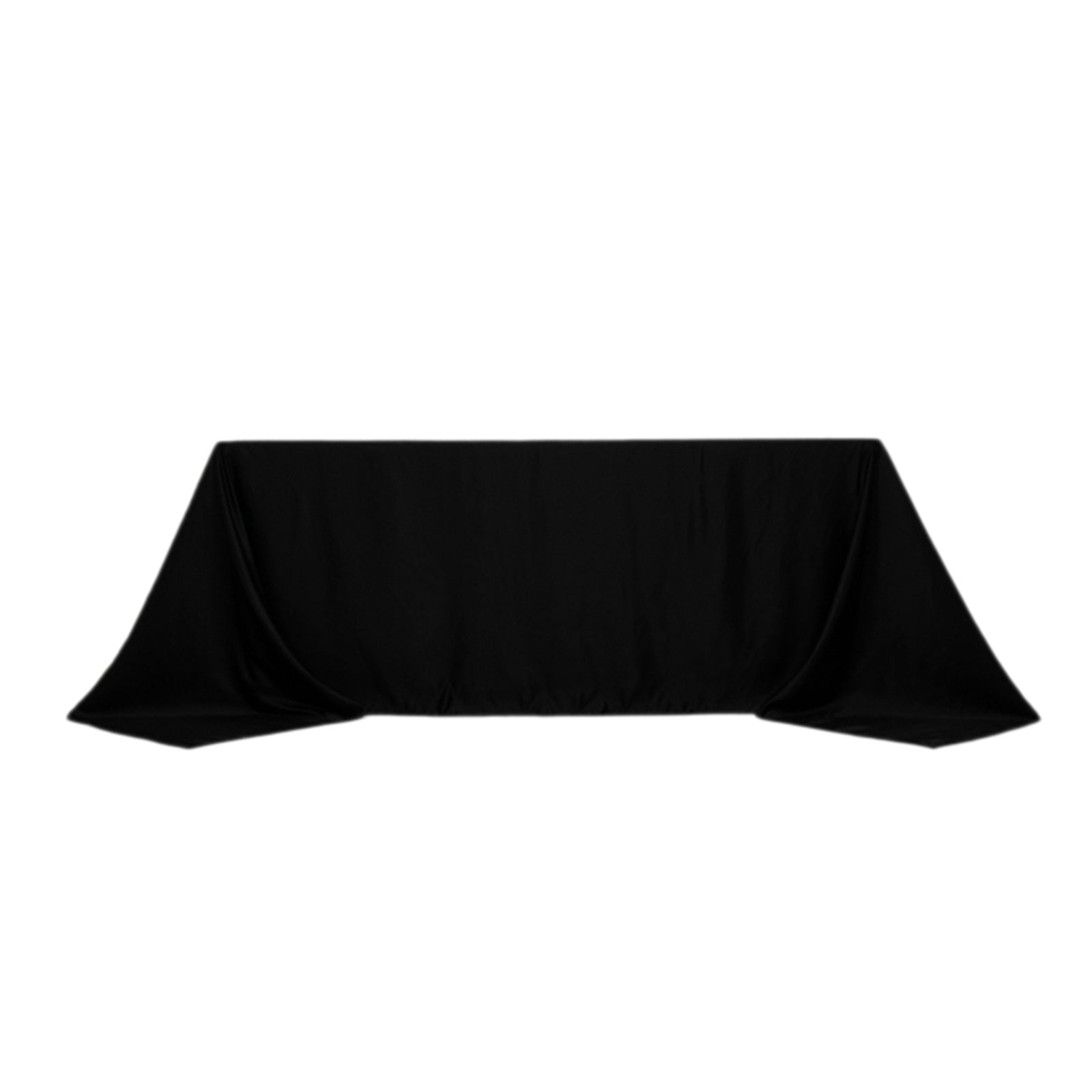 Premium Black Lamour Satin Rectangle Tablecloth 90x132 - Ideal for Weddings & Parties