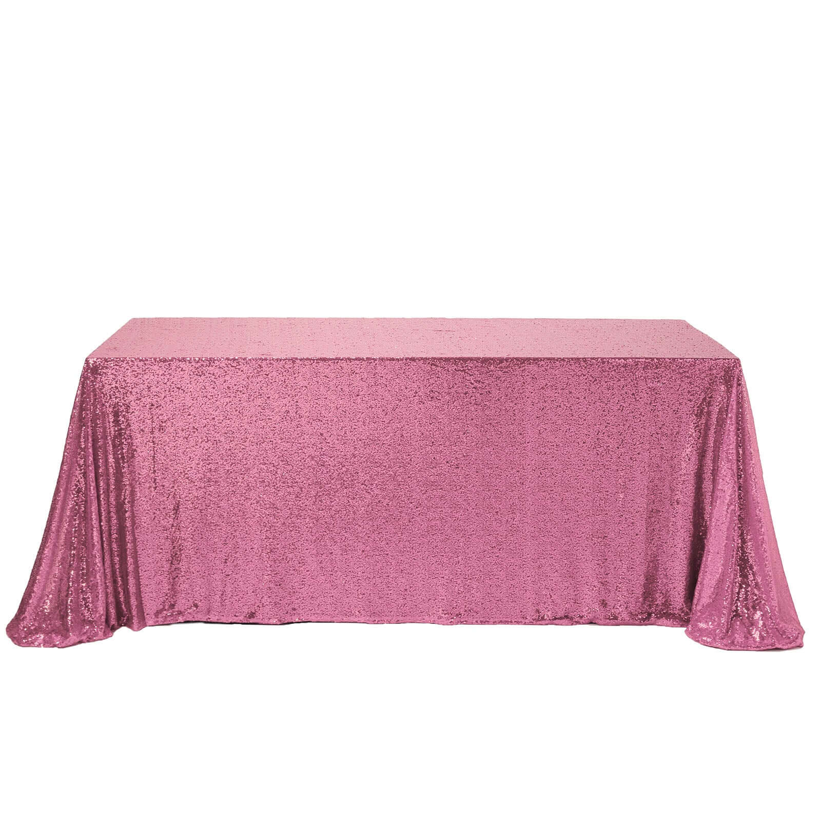 Pink Seamless Glittering 90x156 Rectangle Sequin Tablecloth