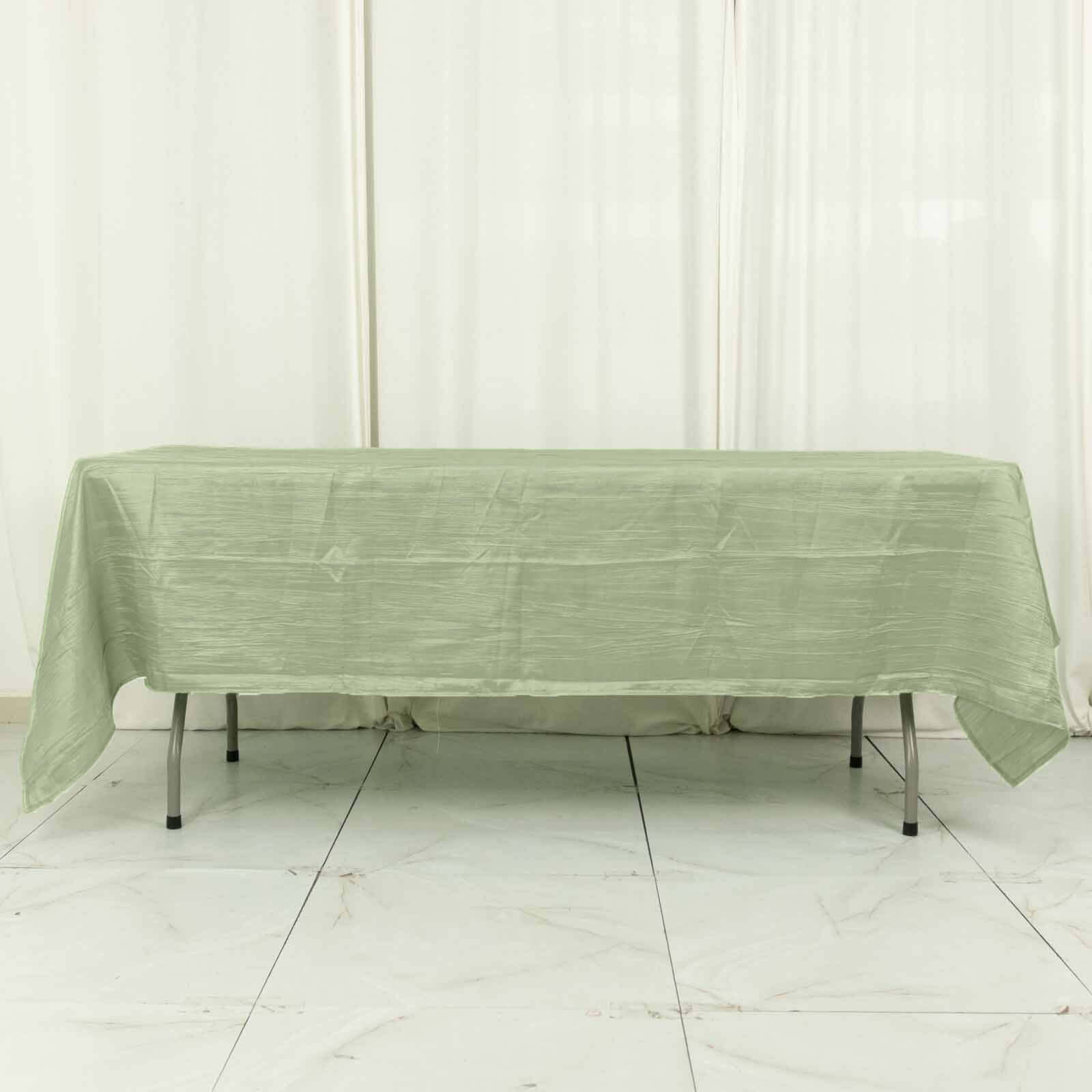 Hot Deal! Sage Green Crinkle Taffeta 60x102 Rectangle Tablecloth