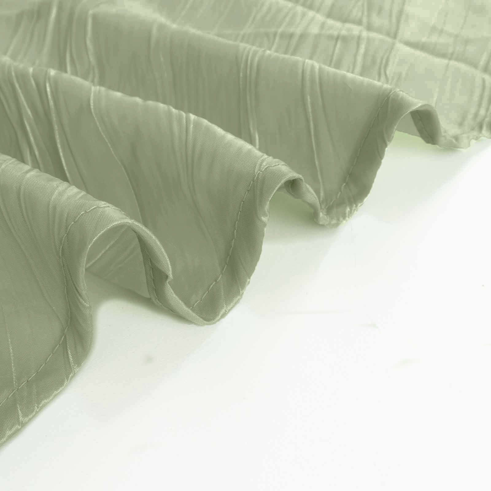 Discount! Sage Green Crinkle Taffeta Rectangle Tablecloth 90x156 for Weddings and Parties