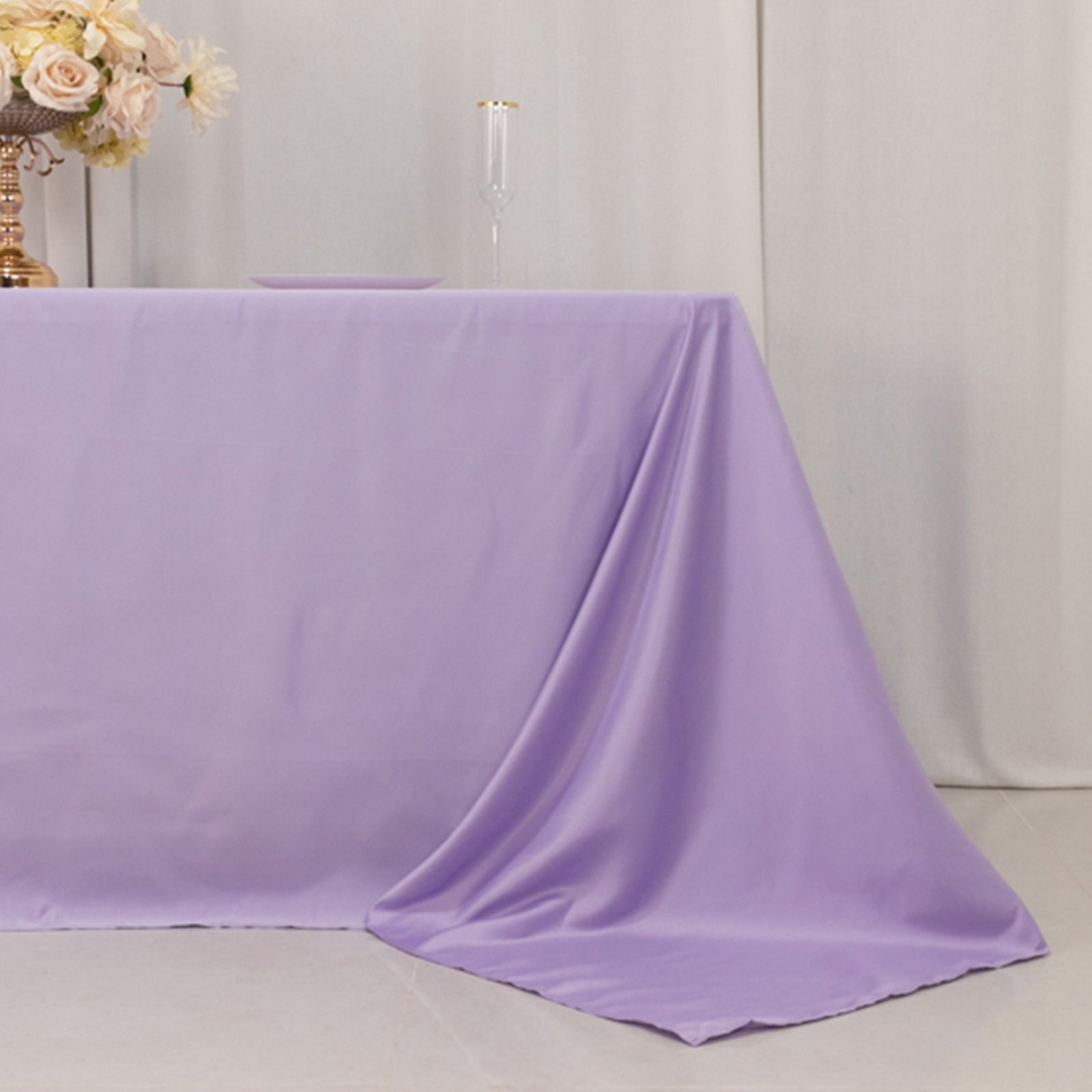 Lavender Lilac Lamour Satin Tablecloth - Soft & Durable, Ideal for Events