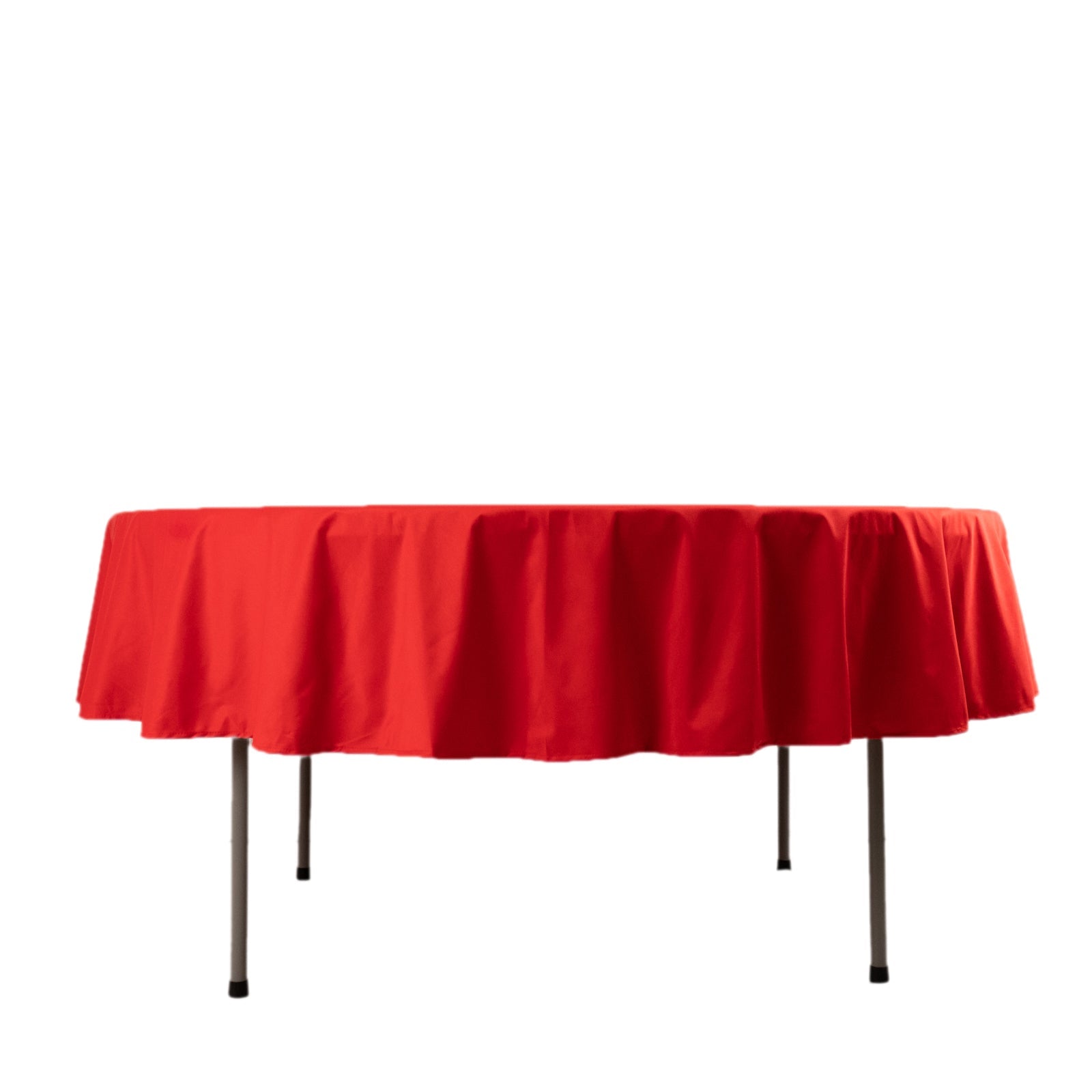 Red Premium 90' Round Scuba Tablecloth - Anti - Wrinkle and Stain - Resistant