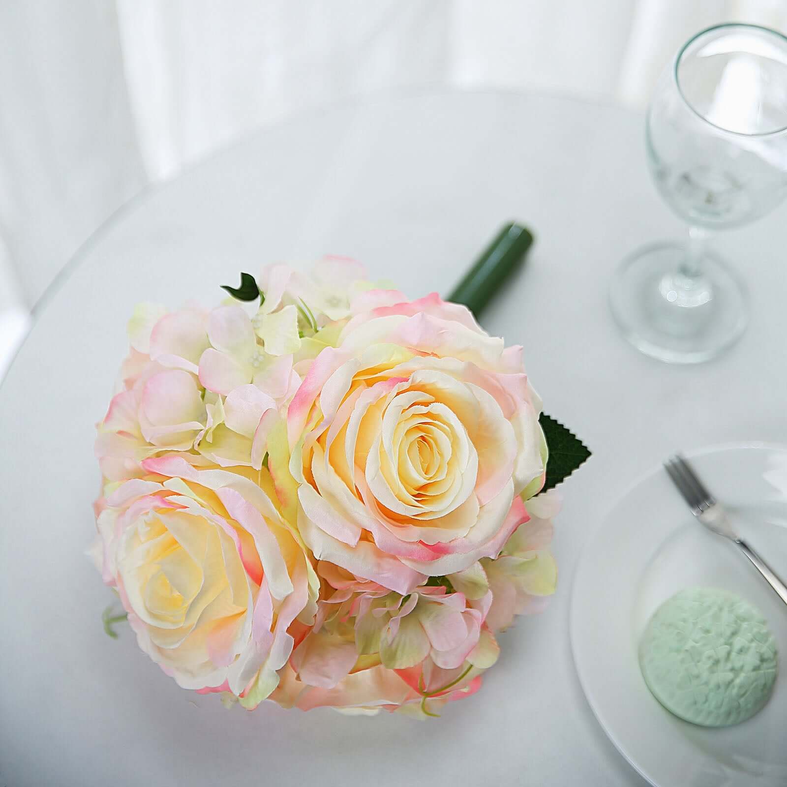 Hot! 2 Pink Artificial Silk Rose and Hydrangea Flower Bouquets