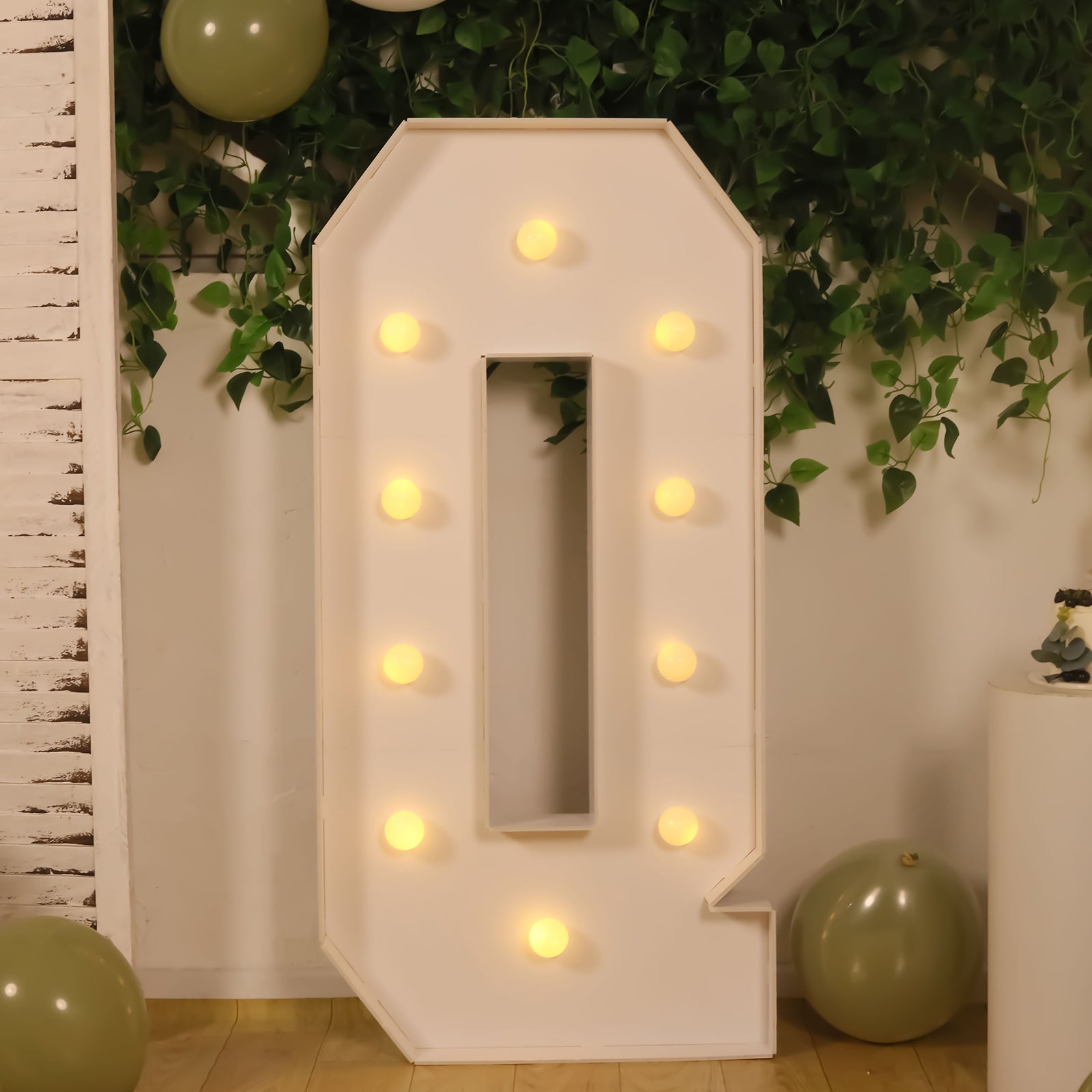 Hot Sale! 4ft White Giant LED Marquee Light Up Letter Q with 10 Warm White Battery - Operated LEDs