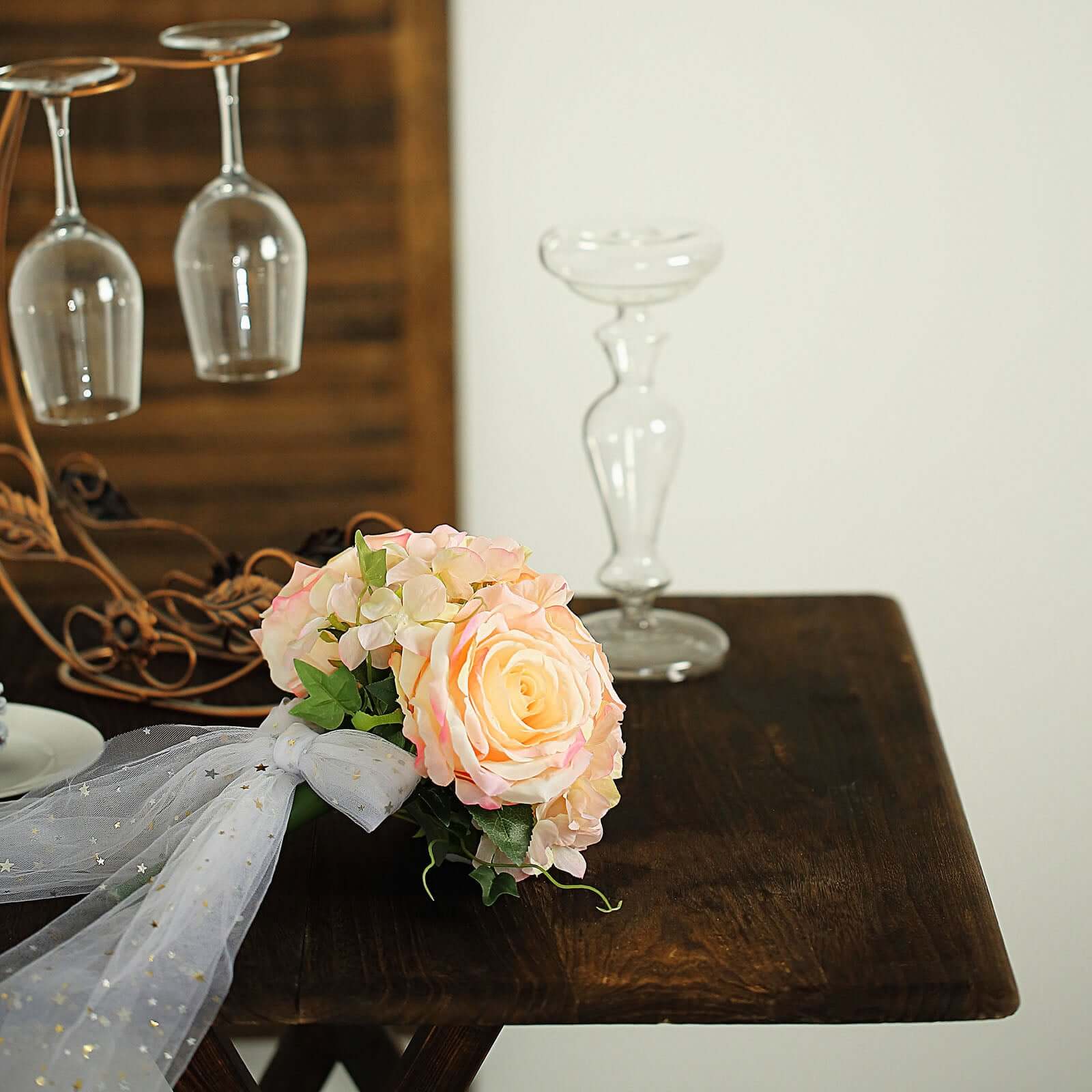 Hot! 2 Pink Artificial Silk Rose and Hydrangea Flower Bouquets