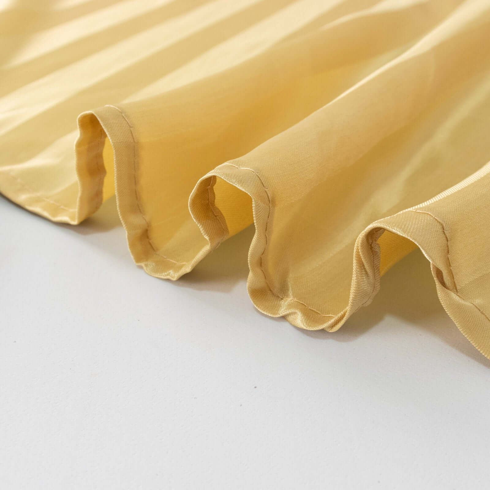 Champagne Satin Rectangular Tablecloth with Glossy Stripes, 90x132