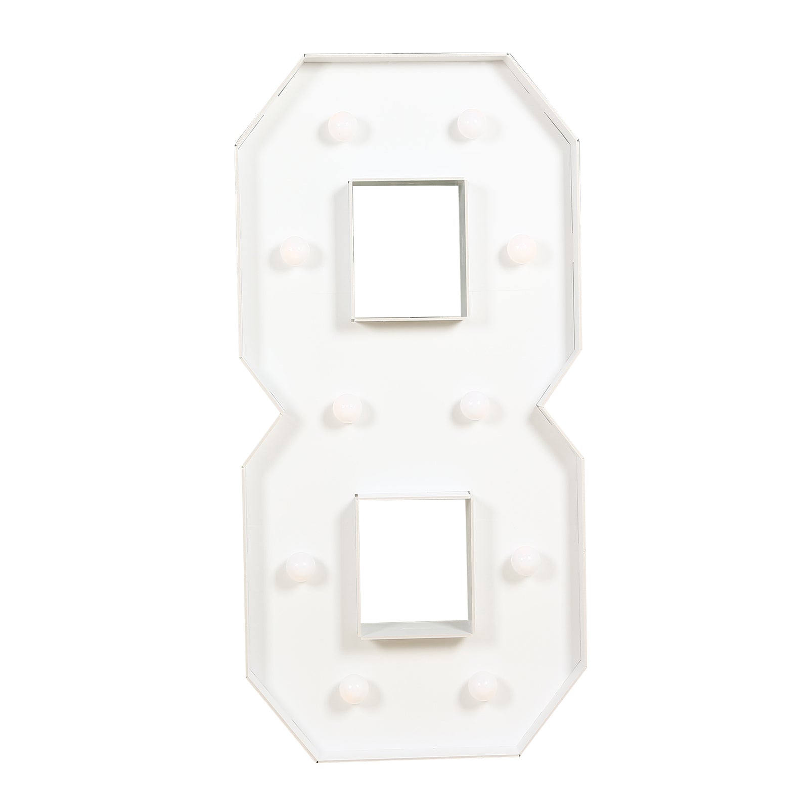Hot Sale! 4ft White Giant LED Marquee Light-Up Number 8 with 10 Warm White Battery-Operated LEDs, Glue Gun & Sticks