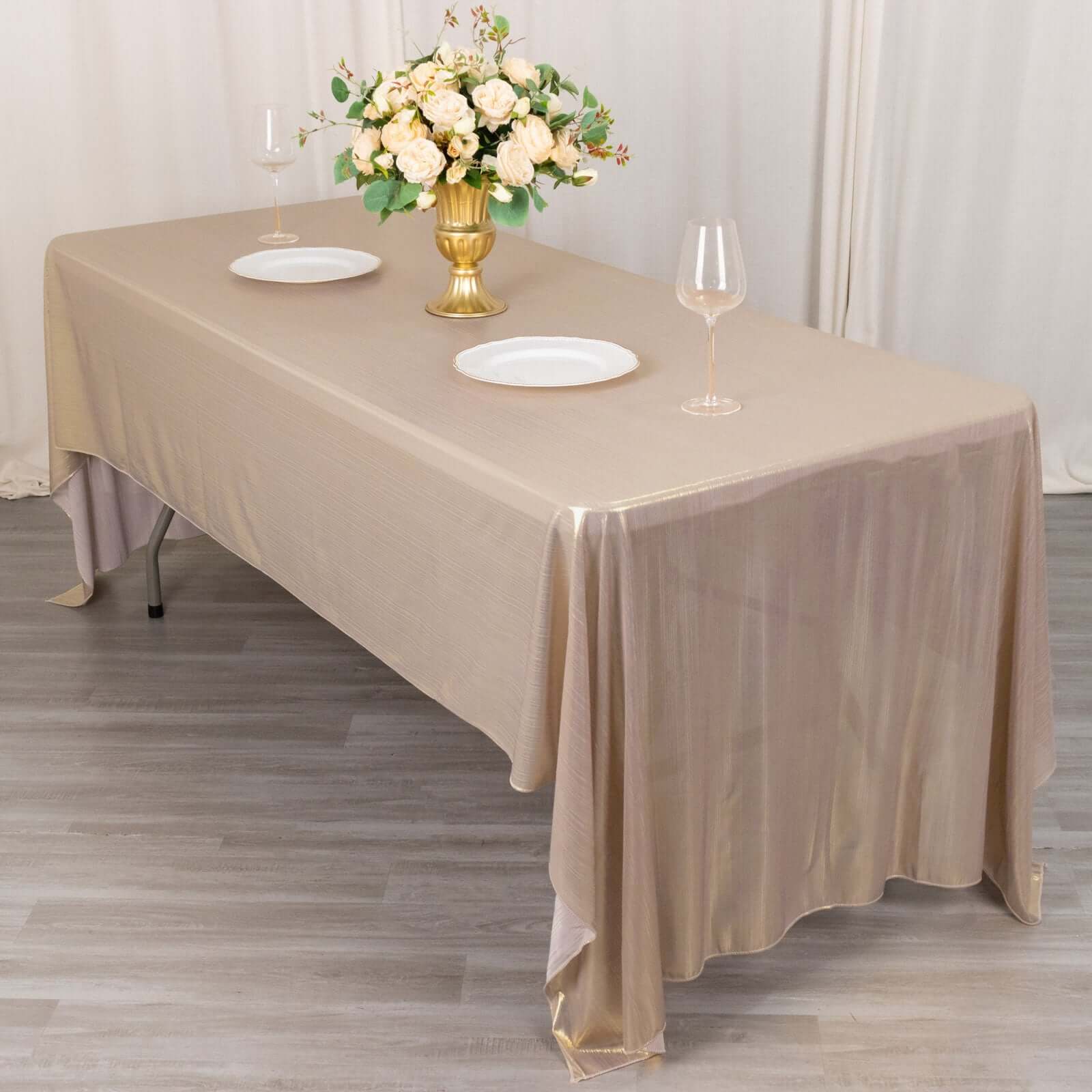 Wrinkle-Free Sparkling Blush Sequin Dots Polyester 60x126 Rectangle Tablecloth