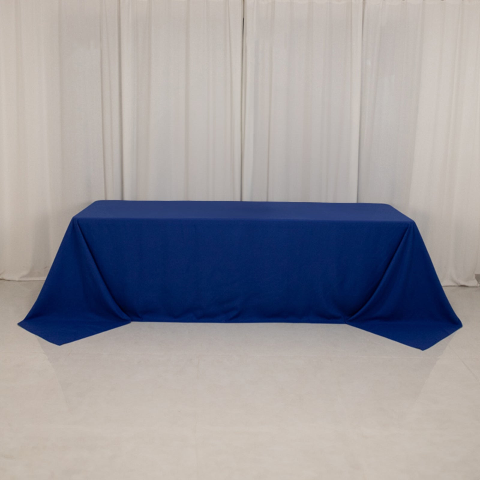 Royal Blue Seamless Wrinkle-Resistant Cotton Blend Tablecloth for Various Occasions, 90x156