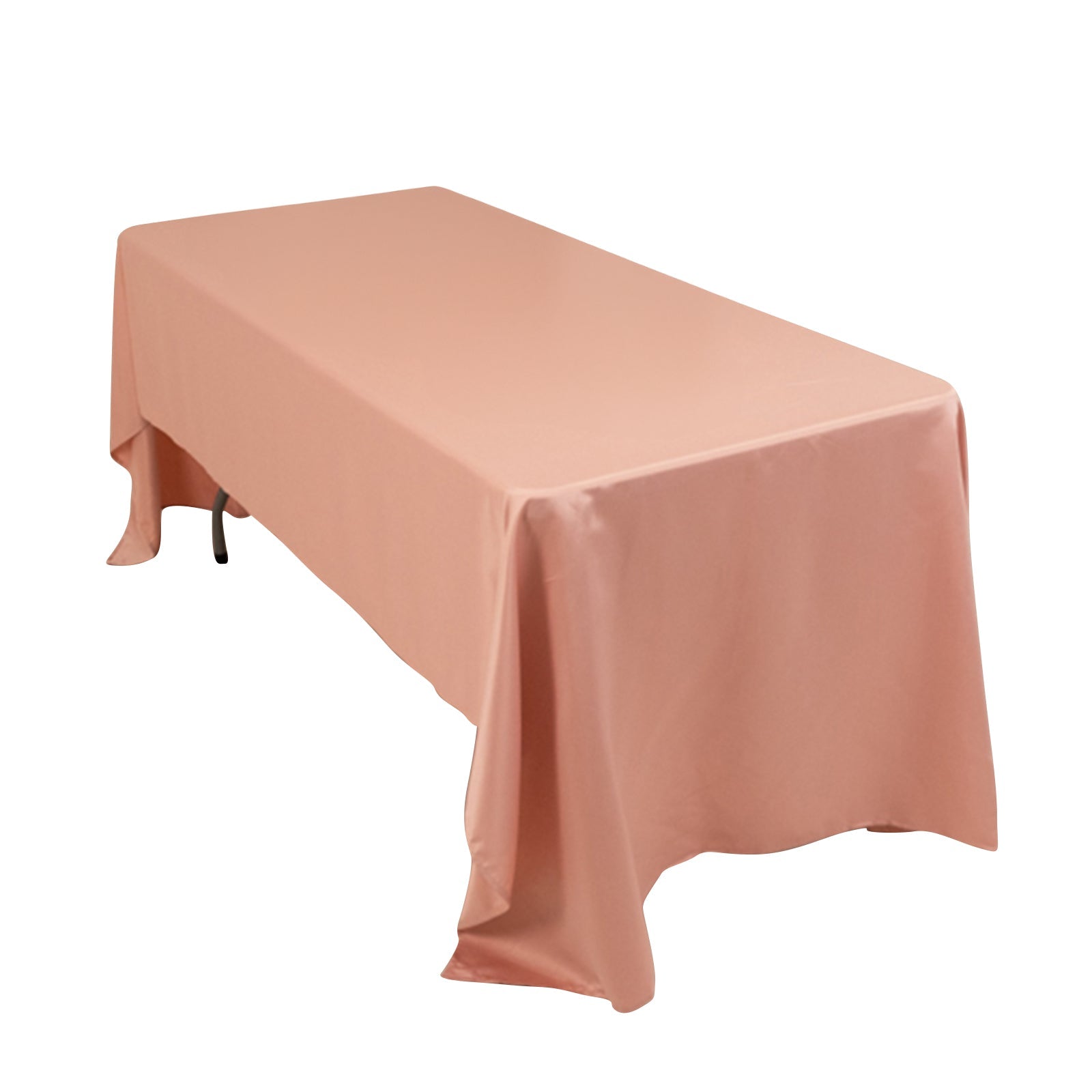 Dusty Rose Lamour Satin Rectangle Tablecloth 60x126 - Soft, Silk - like Cover