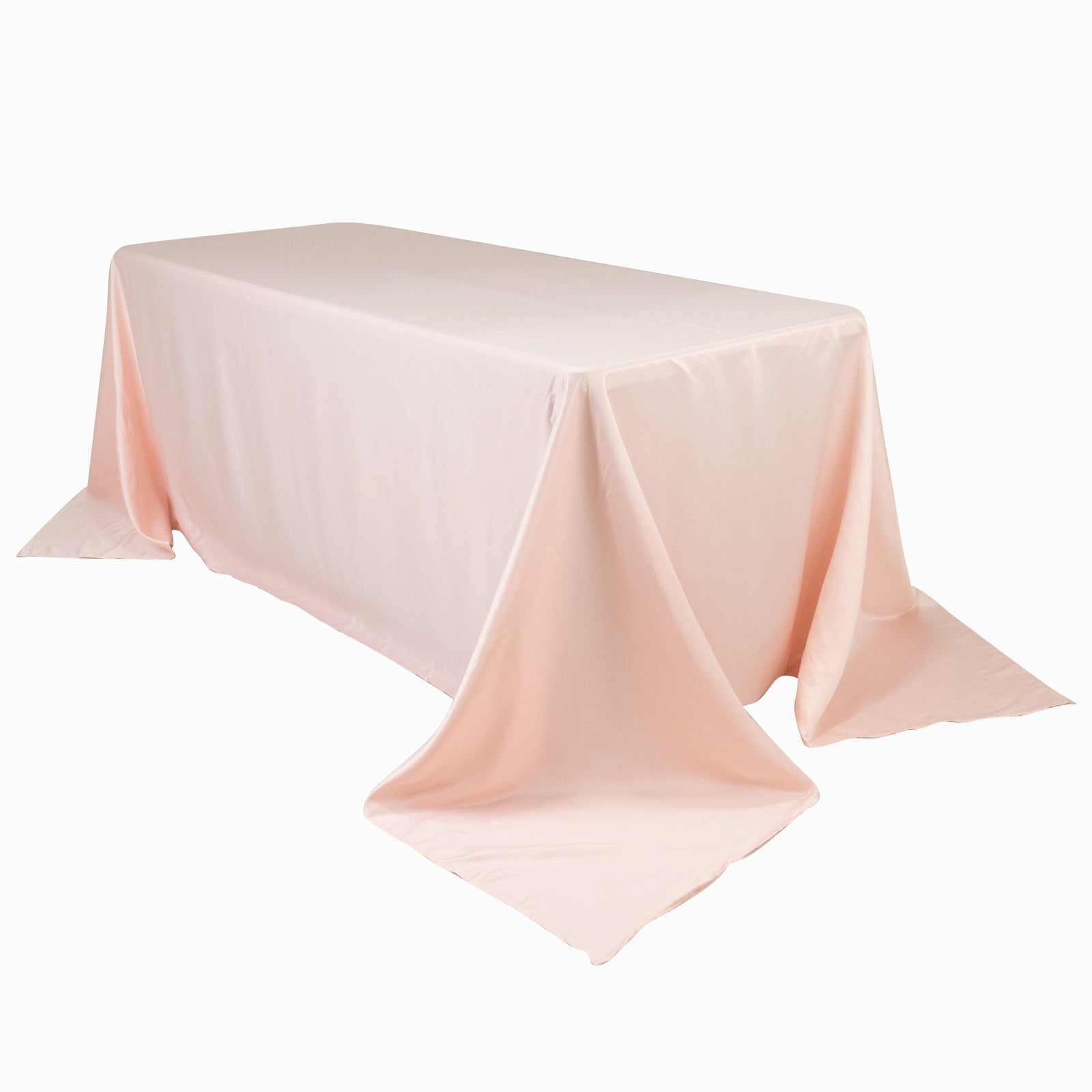 Blush Lamour Satin Rectangle Tablecloth - Soft, Silk - Like & Seamless 90x132