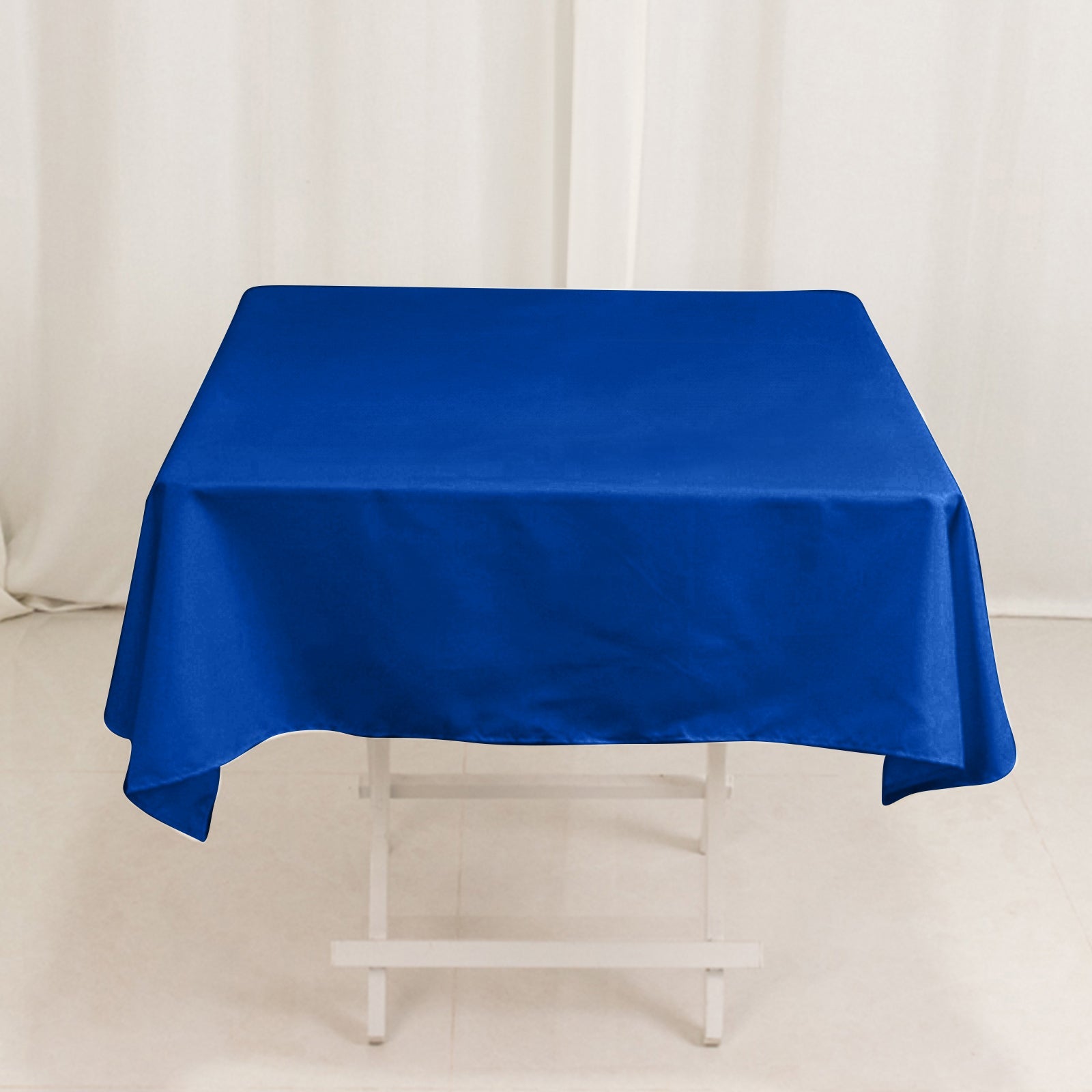 Royal Blue 54x54 Square Wrinkle-Resistant Cotton Blend Tablecloth for Various Occasions