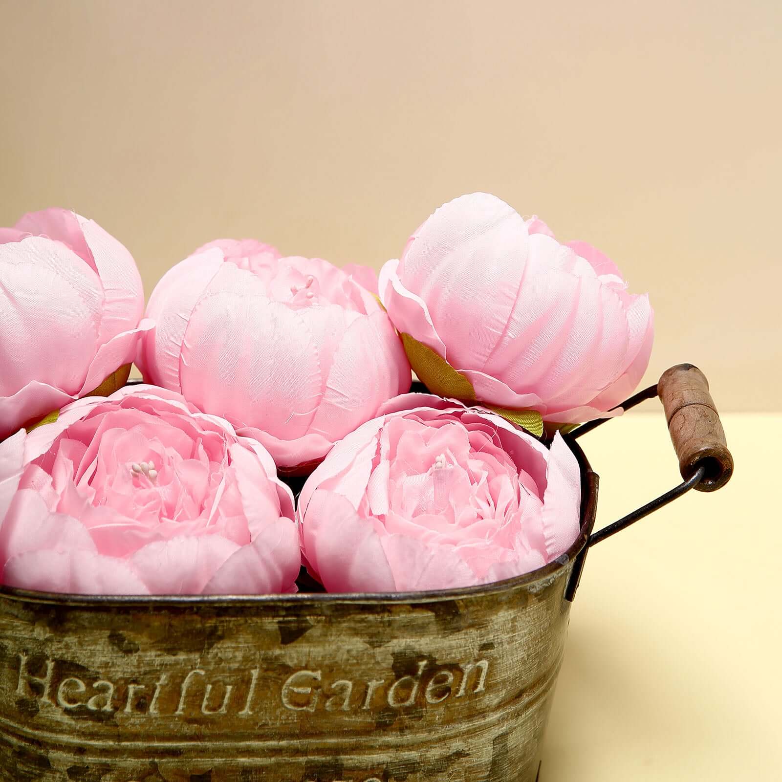 10-Piece Pack of Pink Artificial Peony Flower Heads - Ideal for DIY Event Decor, Scrapbooking & Floral Crafts