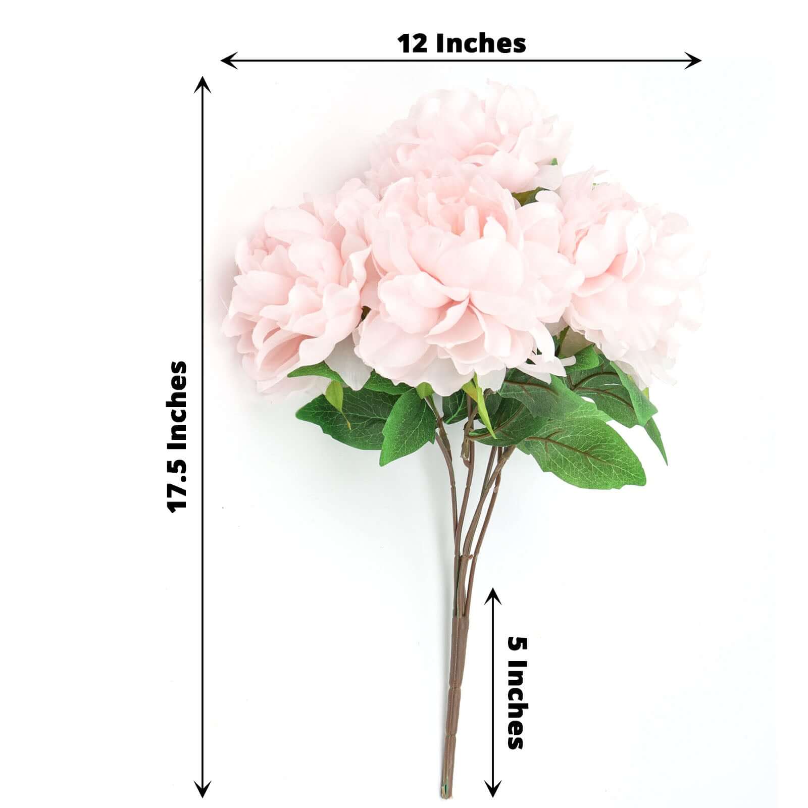 2 Pack of 17-Branch Blush Artificial Silk Peony Flower Bouquets, Realistic Touch