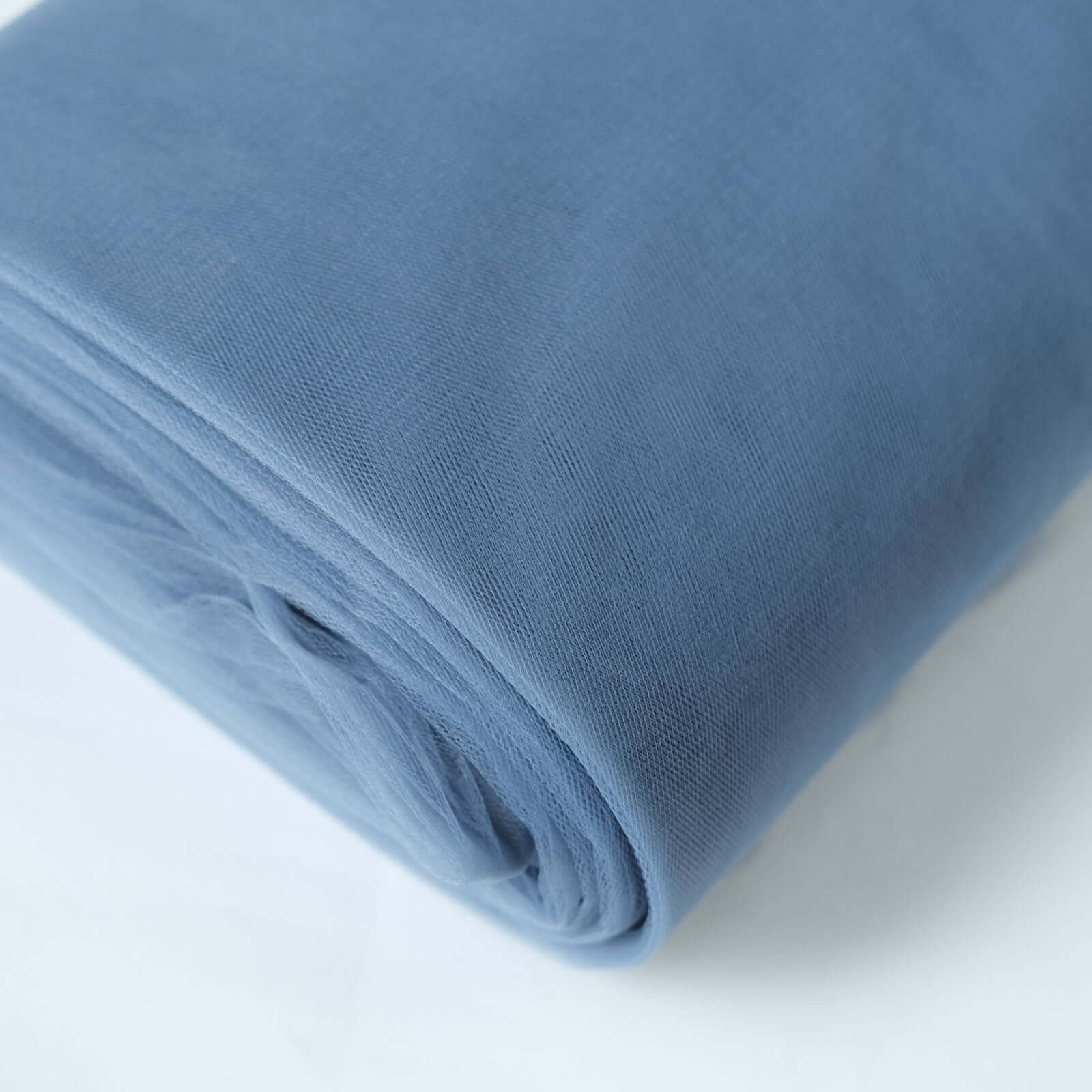 Dusty Blue Nylon Tulle Fabric Roll - 108 Inches Wide, 50 Yards Long for DIY Crafts
