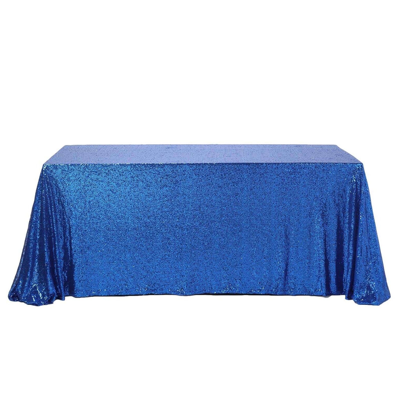 Royal Blue Seamless Sequin Rectangle Tablecloth, 90x156 Inches