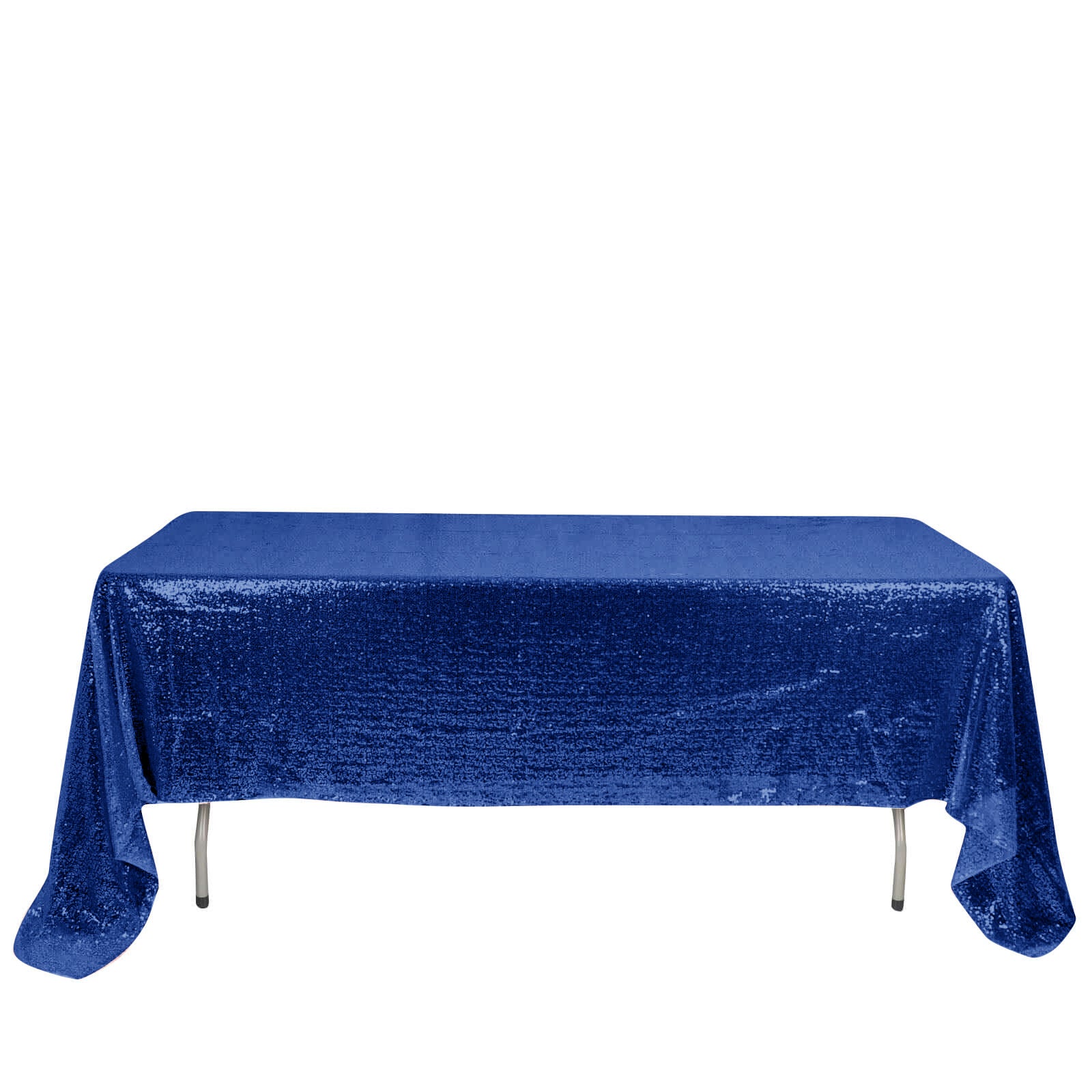 Hot Deal! Royal Blue Sequin Rectangle Tablecloth 60x126 - Glittering Finish