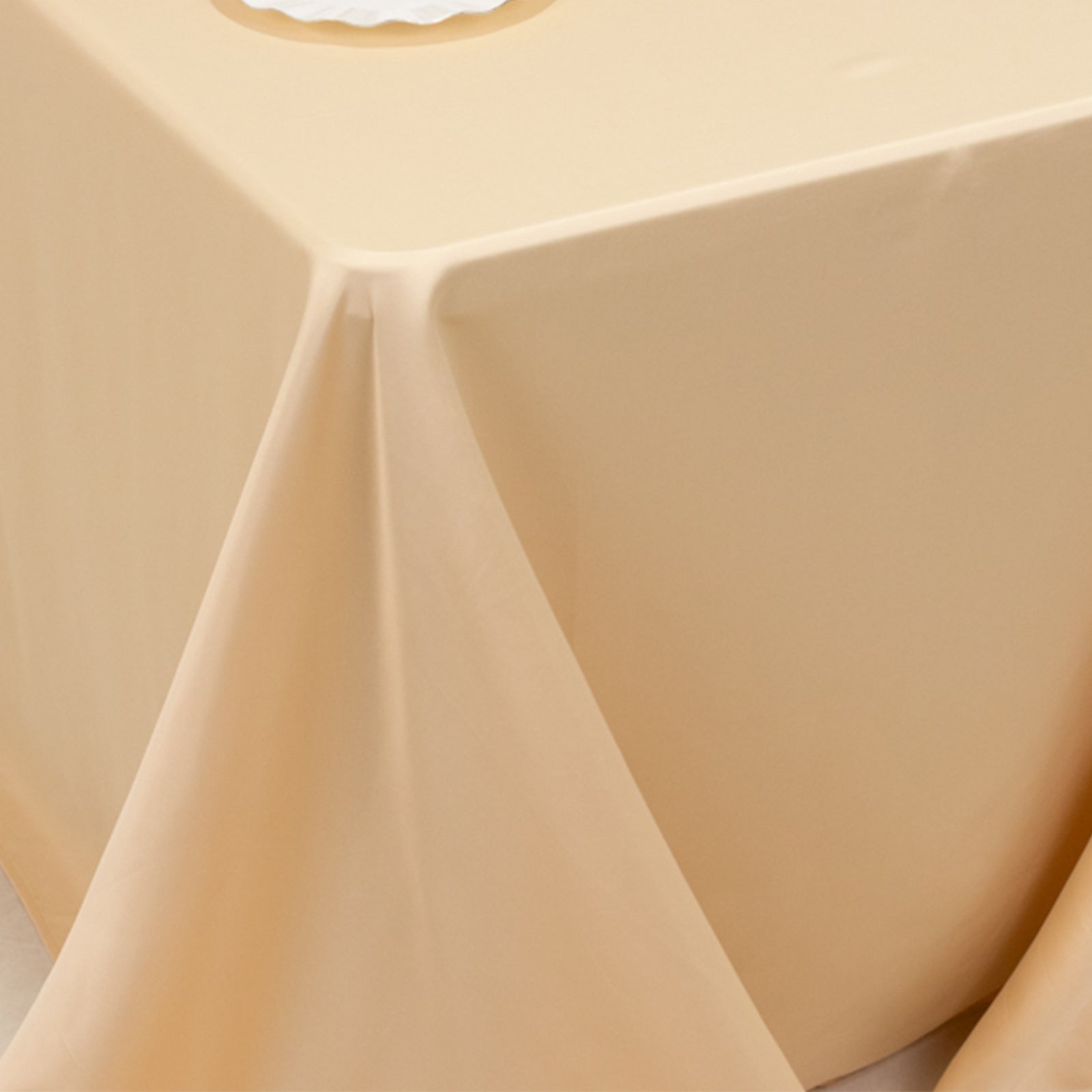 Lamour Satin Beige Rectangle Tablecloth - Soft, Silk-Like & Durable
