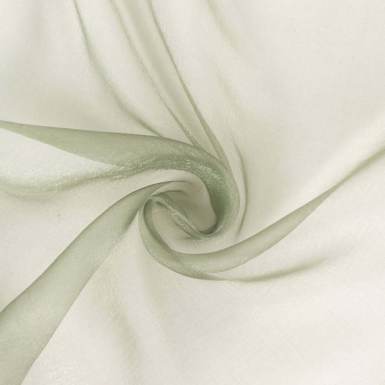Special Offer! 54x10yd Dusty Sage Green Sheer Chiffon Fabric Bolt for DIY Voile Drapery