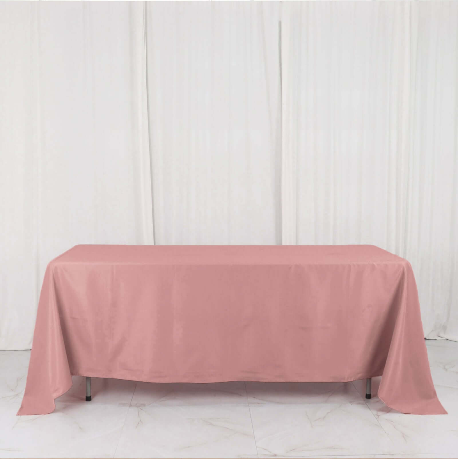 Durable and Stylish 72x120 Polyester Rectangle Tablecloth in Dusty Rose