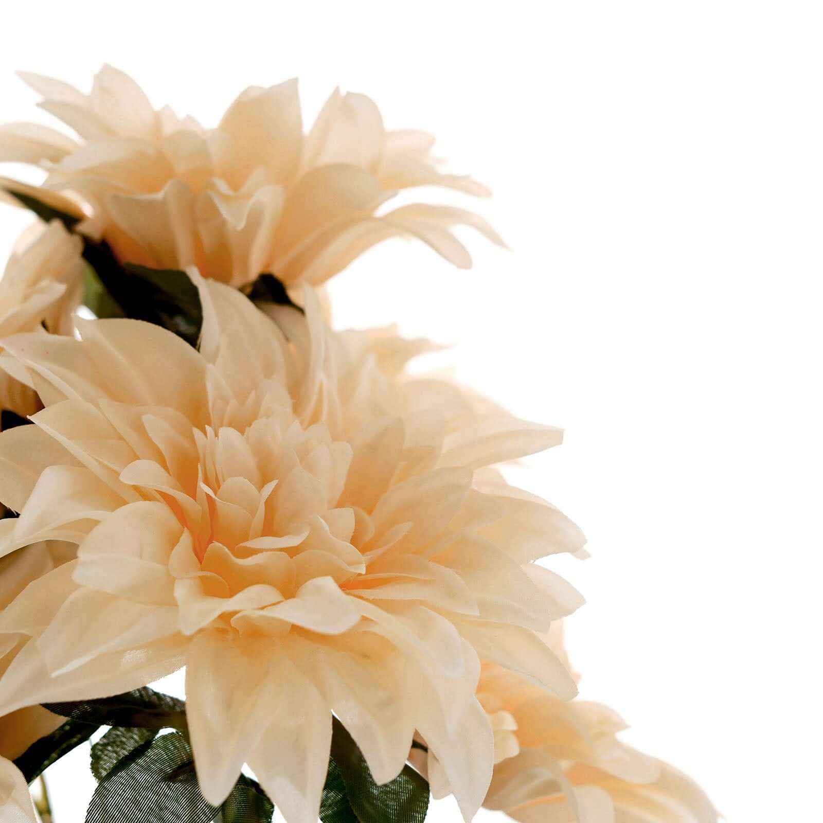 2 Cream Large Head Artificial Dahlia Bouquets - Silk Bridal Flower Decor Sale