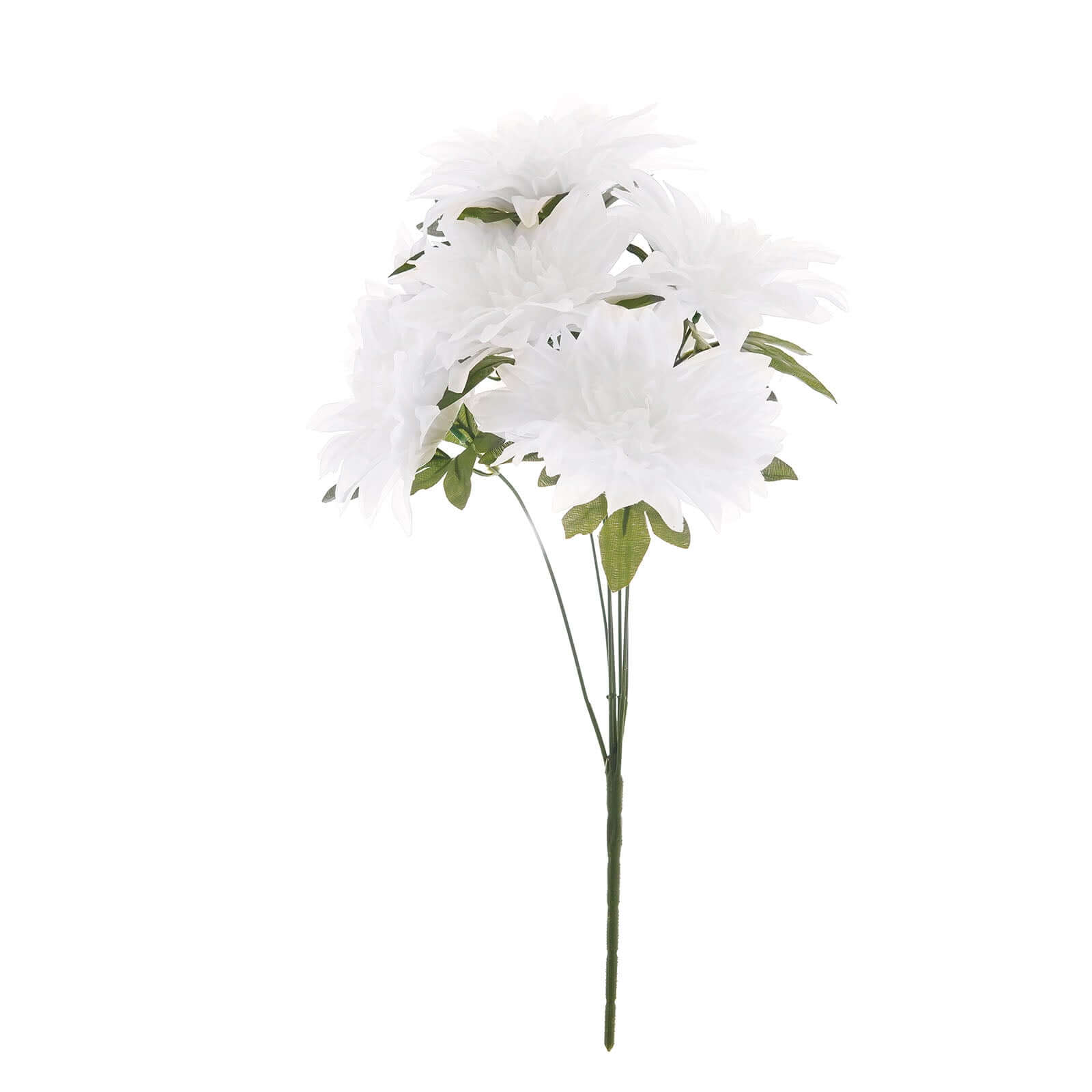 2 Bouquets of 20 Lifelike White Artificial Silk Dahlia Flower Spray Bushes