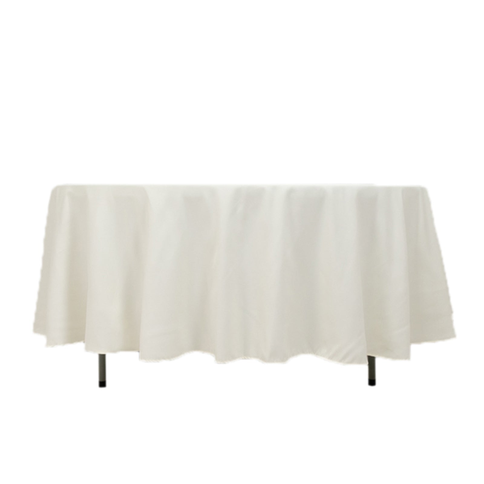 Get This Wrinkle-Resistant Ivory 108-Inch Cotton Blend Round Tablecloth Now