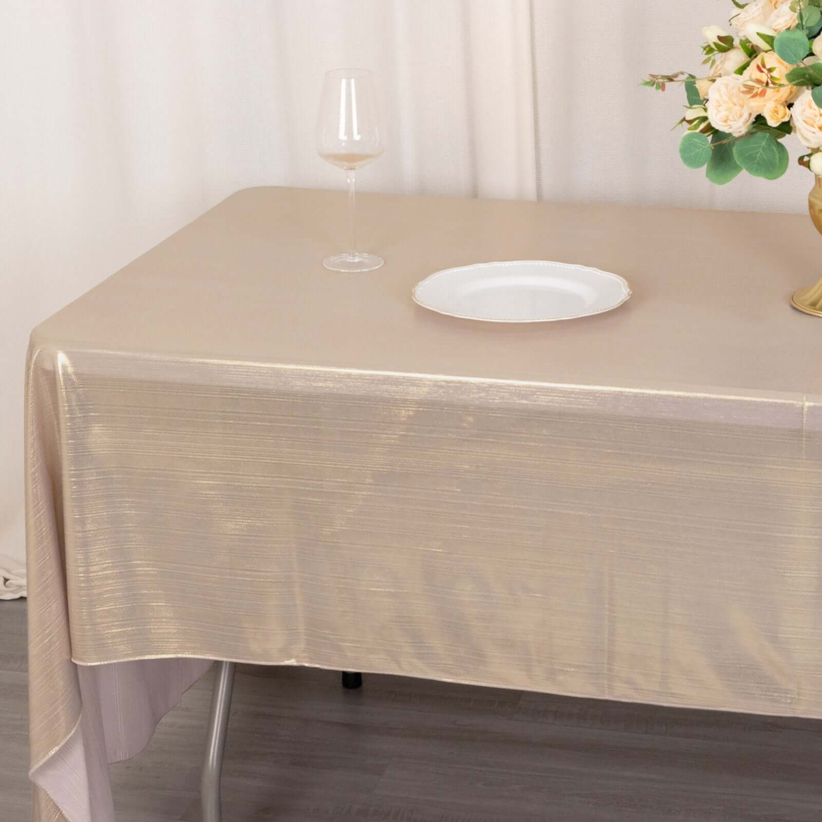 Wrinkle-Free Sparkling Blush Sequin Dots Polyester 60x126 Rectangle Tablecloth
