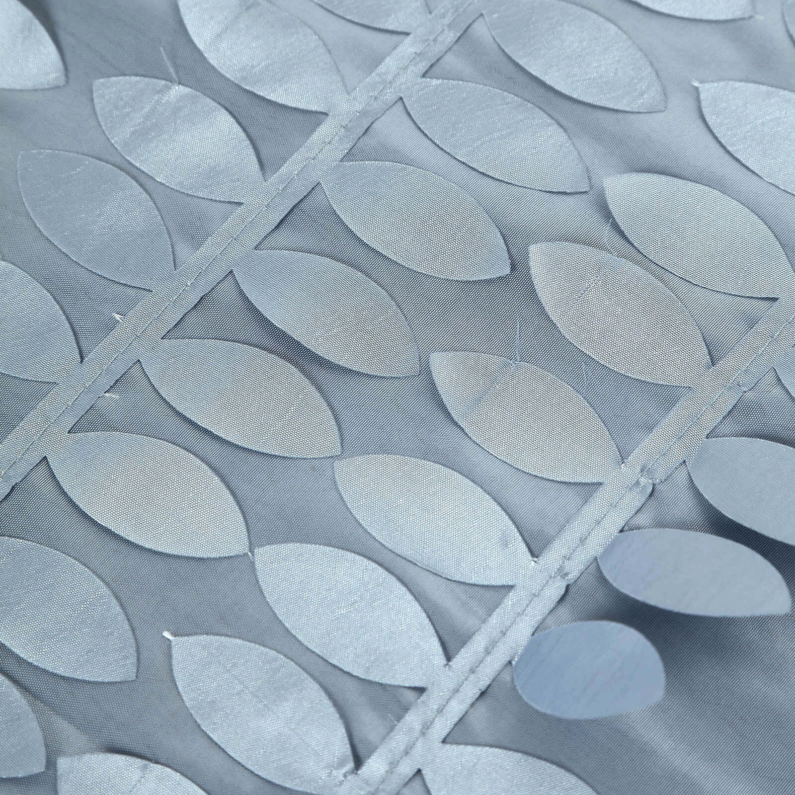 Exclusive Dusty Blue Taffeta Rectangle Tablecloth with 3D Leaf Petal Design