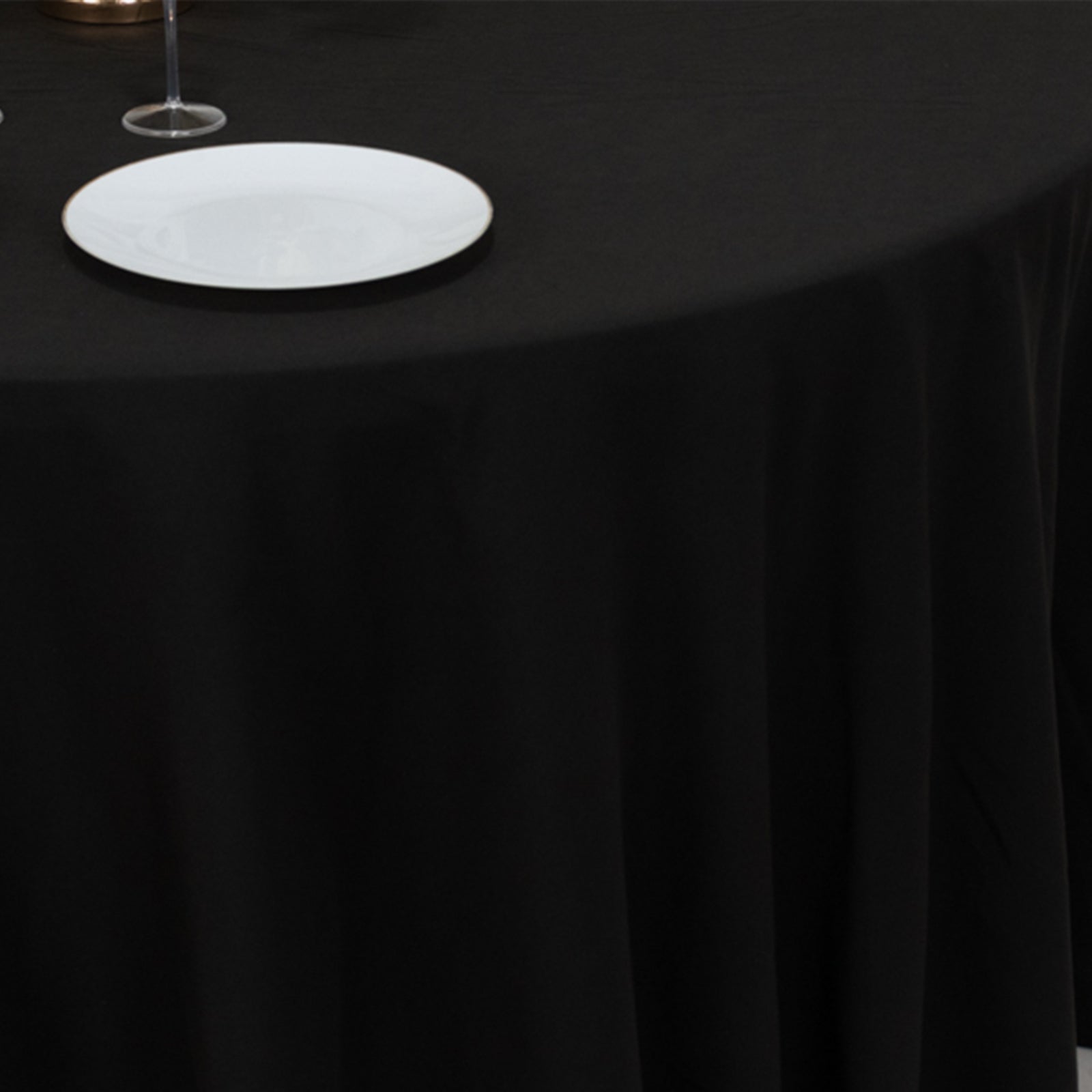 Black Seamless Wrinkle - Resistant 120 - inch Cotton Blend Round Tablecloth
