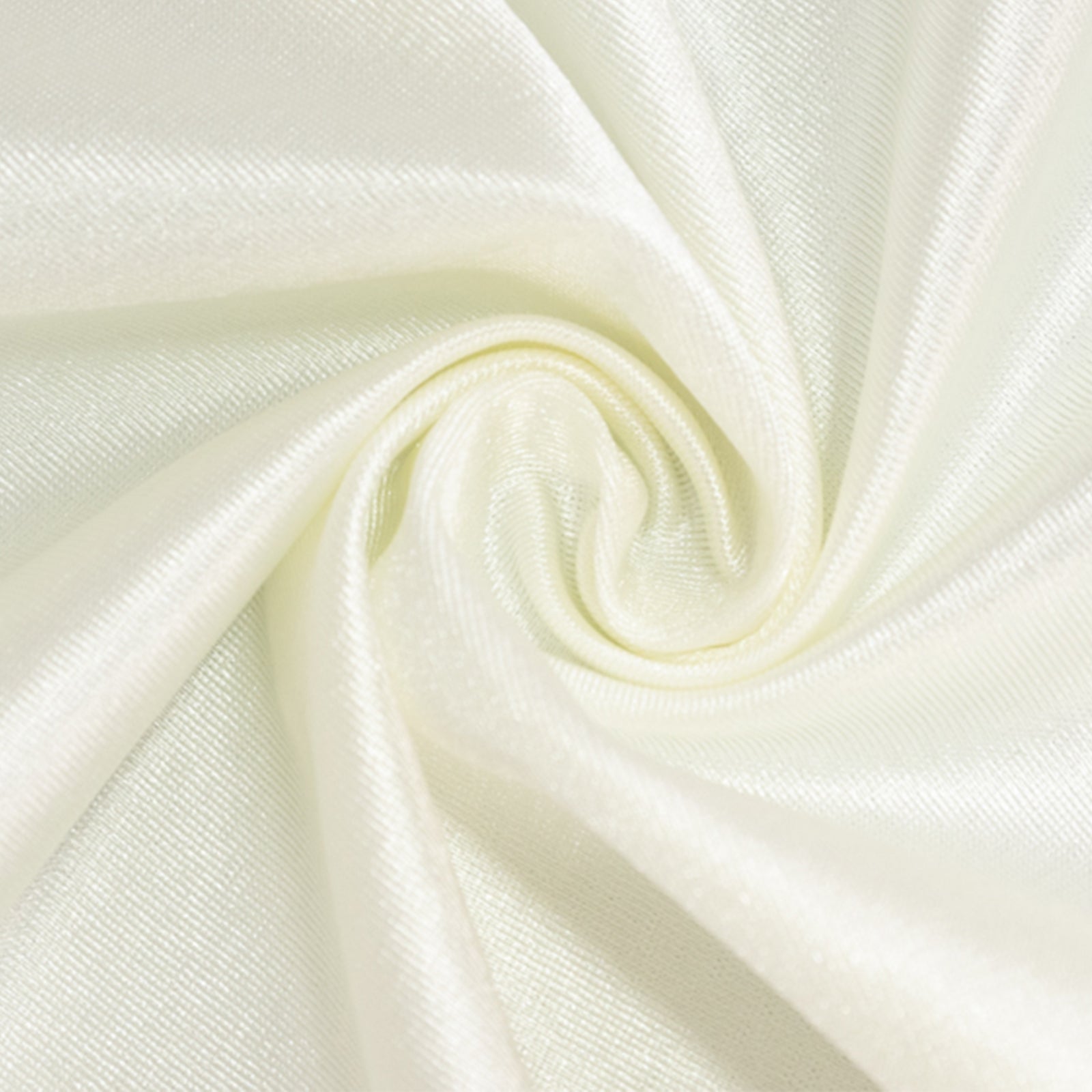 Hot Deal! Premium 108' Round Scuba Tablecloth in Shimmering Pearl White - Wrinkle & Stain Resistant