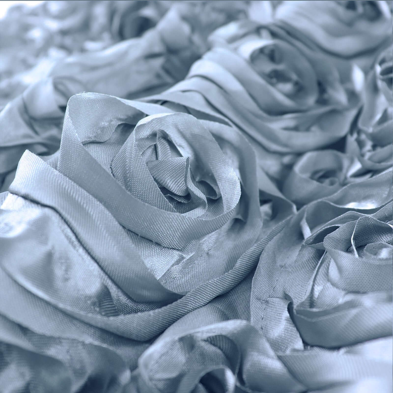 54-Inch Wide, 4-Yard Dusty Blue 3D Rosette Satin Fabric Bolt for DIY Crafts