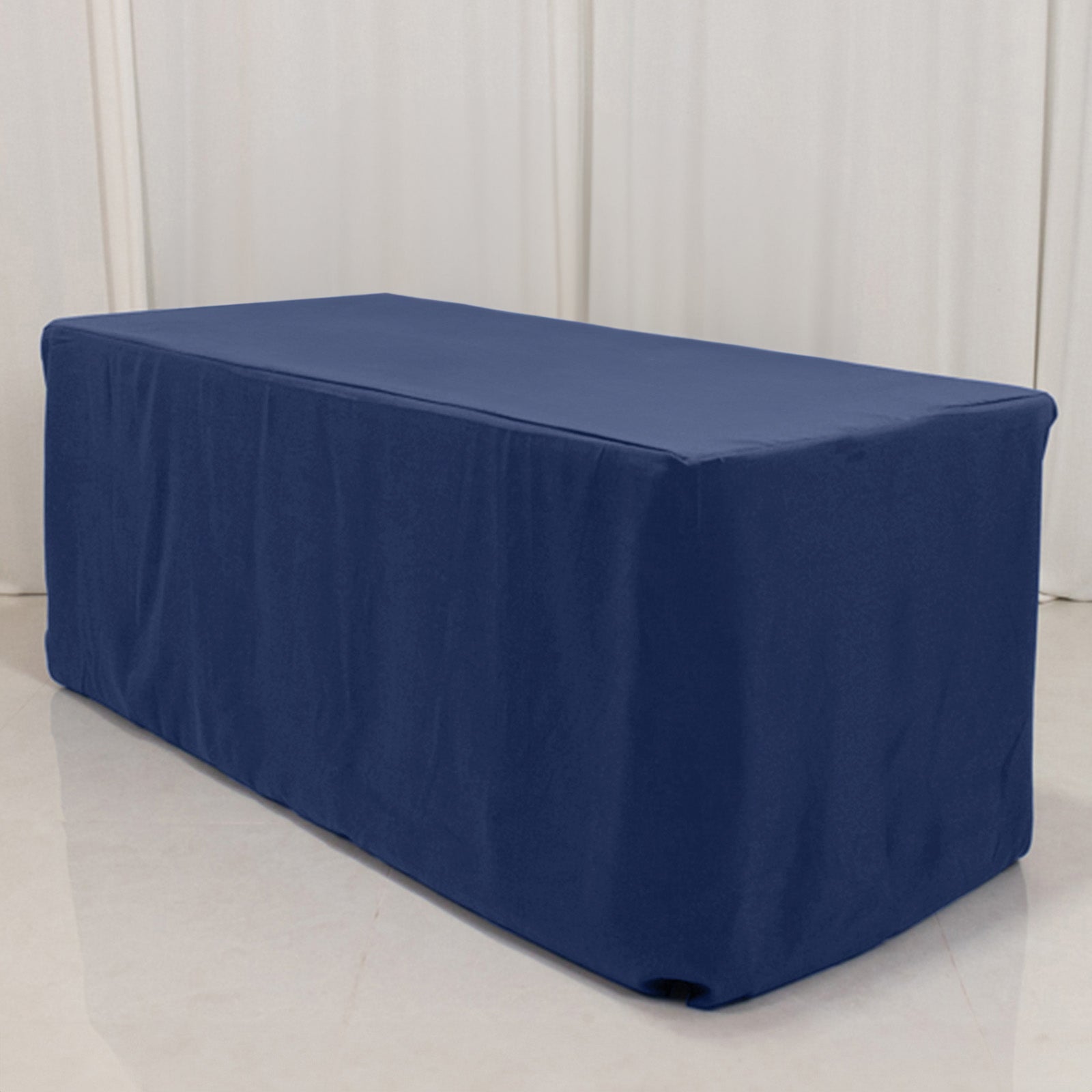 Exclusive Offer! Durable Navy Blue 220GSM Premium Polyester 6ft Rectangle Fitted Tablecloth
