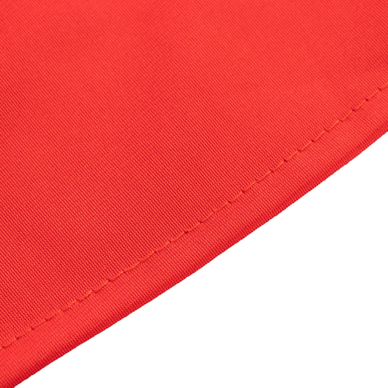 Red Premium 90' Round Scuba Tablecloth - Anti - Wrinkle and Stain - Resistant